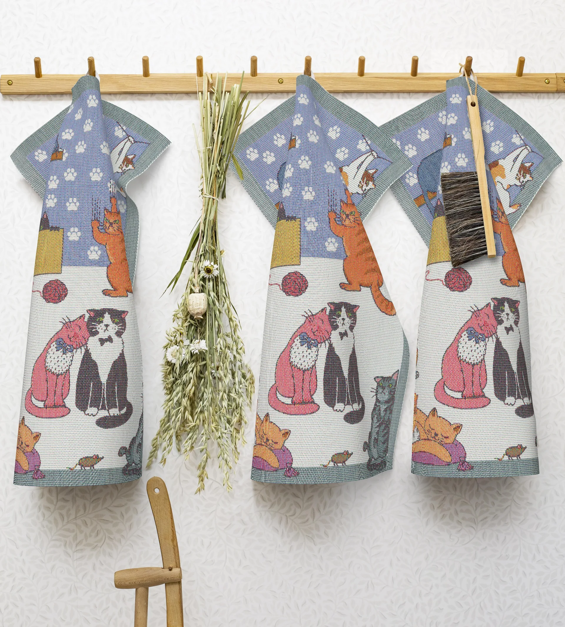 Cats fun kitchen towel, 35x50 cm Ekelund Linneväveri