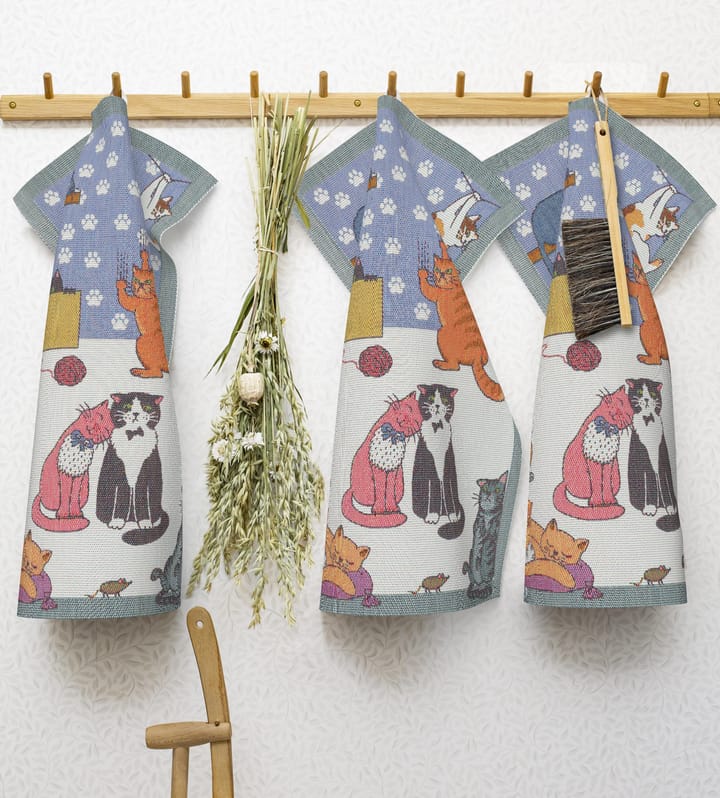 Cats fun kitchen towel - 35x50 cm - Ekelund Linneväveri