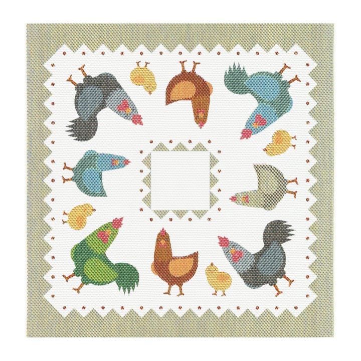 Chicken family napkin 35x35 cm - Multi - Ekelund Linneväveri