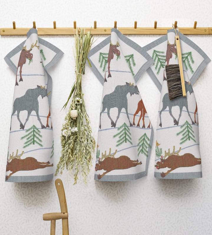 Clumsy moose kitchen towel - 35x50 cm - Ekelund Linneväveri
