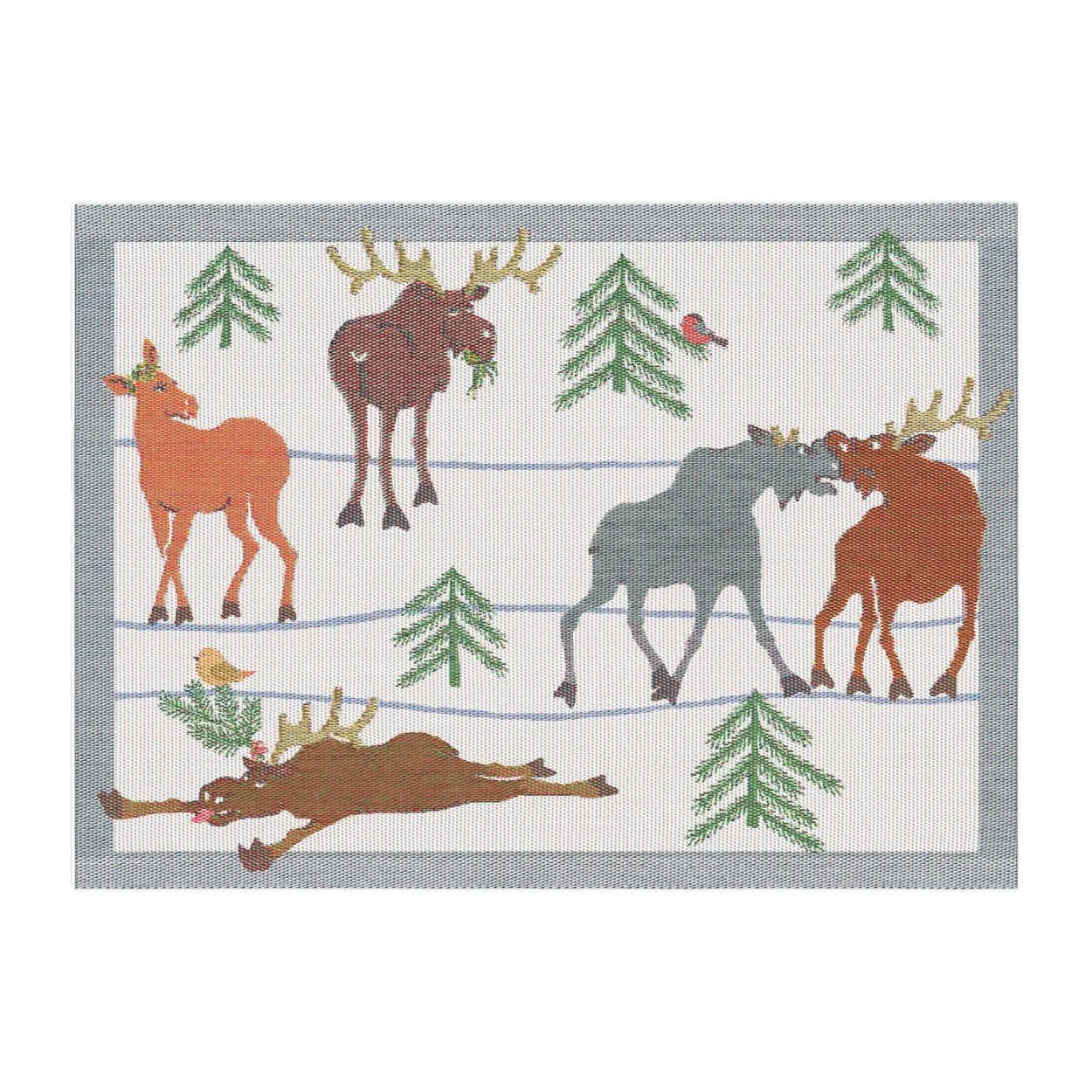 Ekelund Linneväveri Clumsy moose placemat 35x48 cm | Scandinavian Design | Placemats | Multi