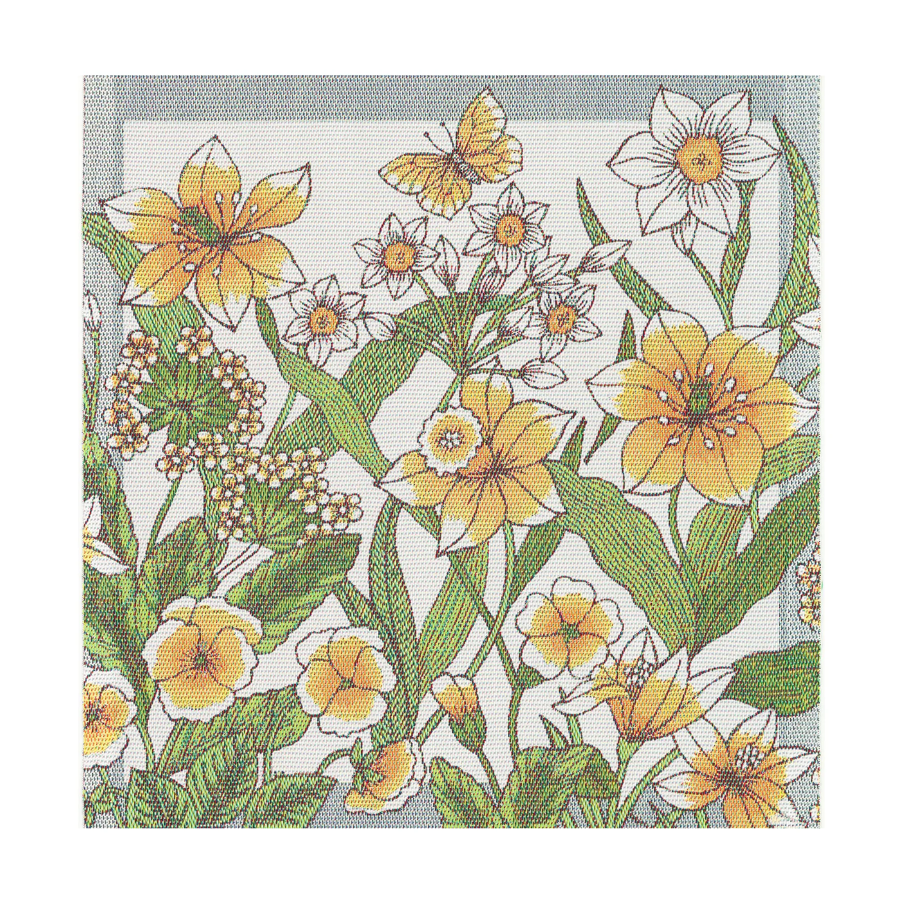 Daffodil fabric napkin 35x35 cm, Yellow Ekelund Linneväveri