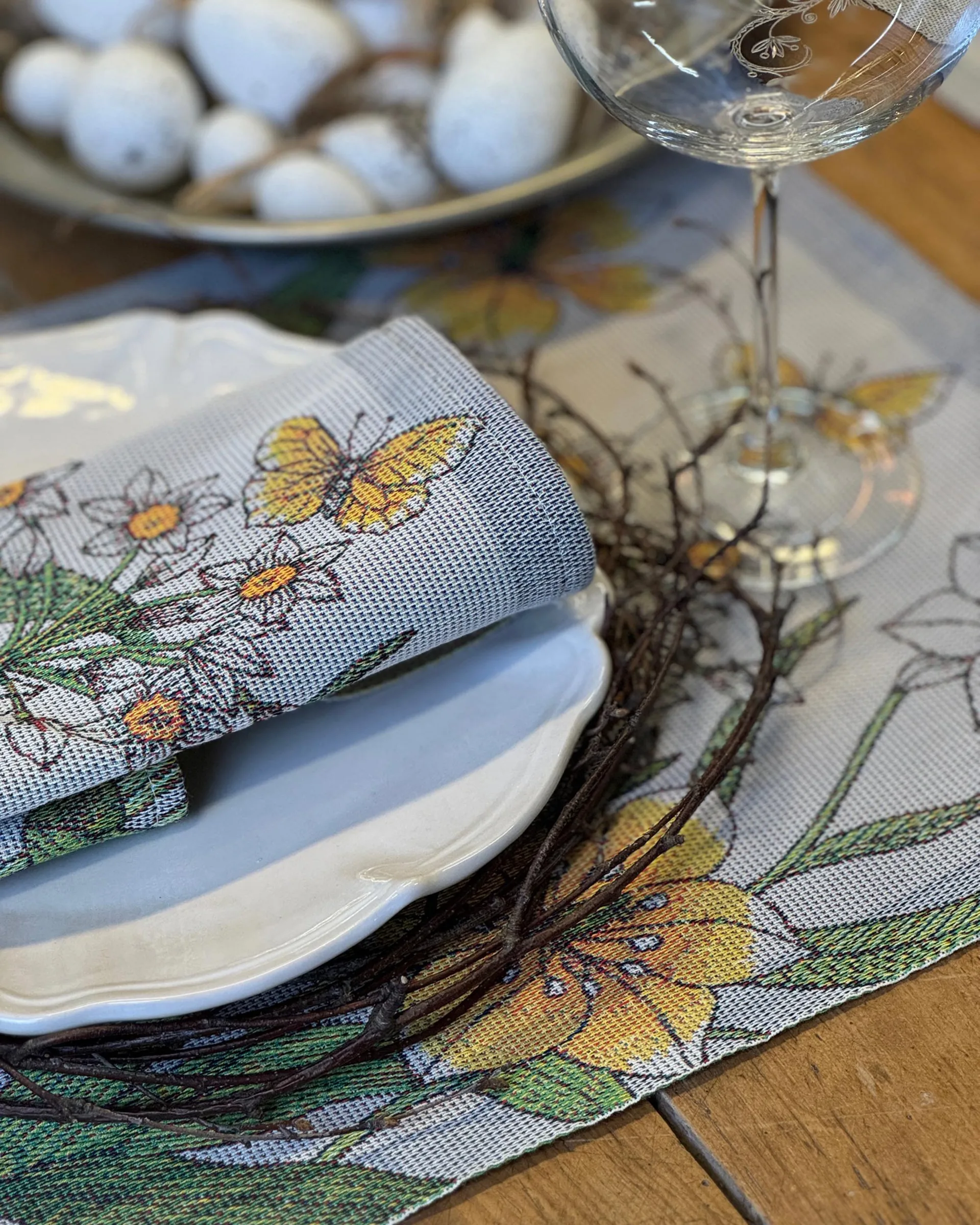 Daffodil placemat 35x48 cm, Yellow Ekelund Linneväveri