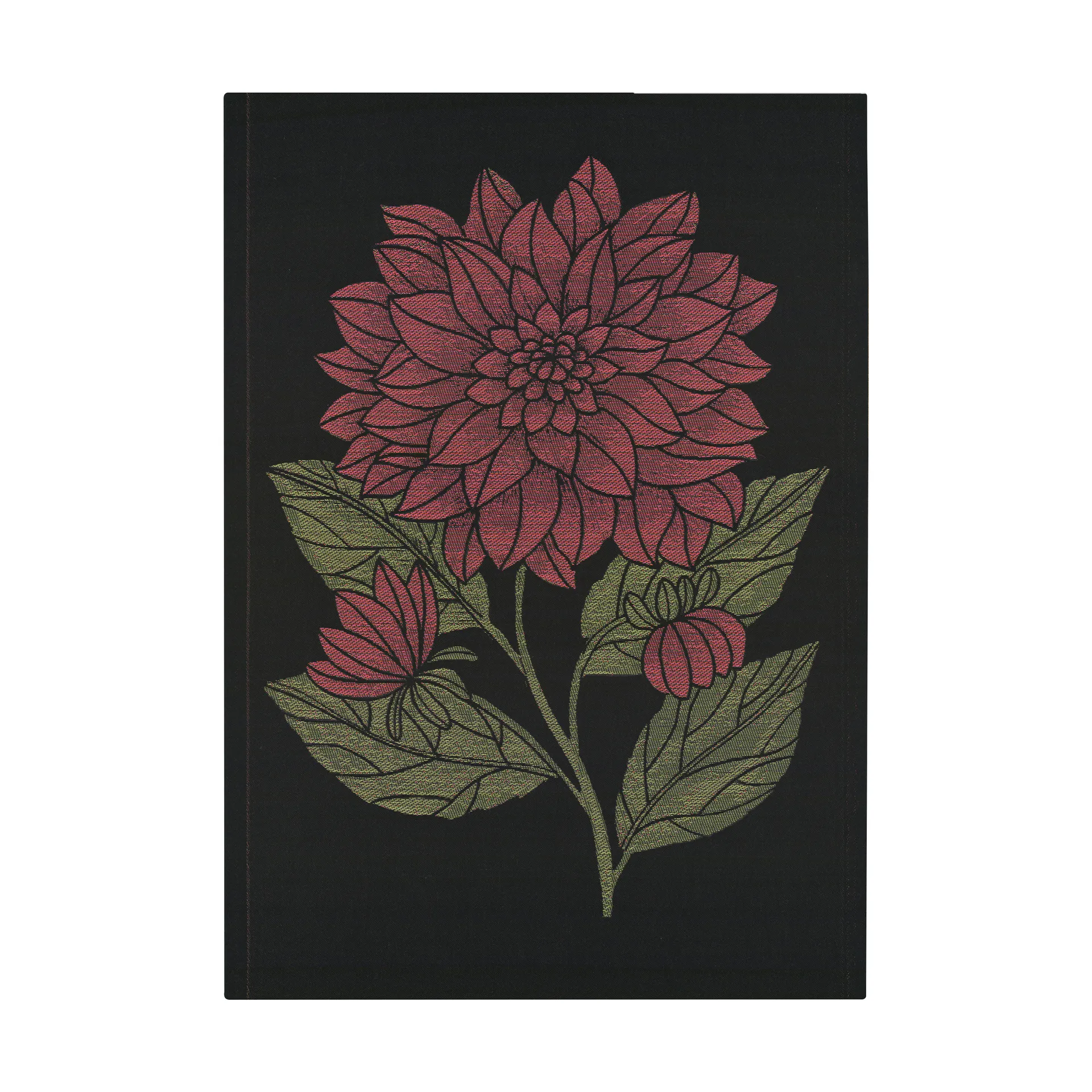 Dahlia kitchen towel 48x70 cm, Red-black-green Ekelund Linneväveri