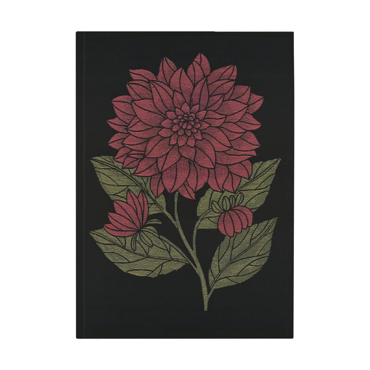 Dahlia kitchen towel 48x70 cm - Red-black-green - Ekelund Linneväveri