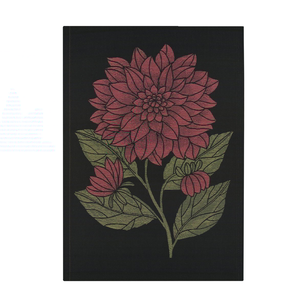 Ekelund Linneväveri Dahlia kitchen towel 48x70 cm Red-black-green