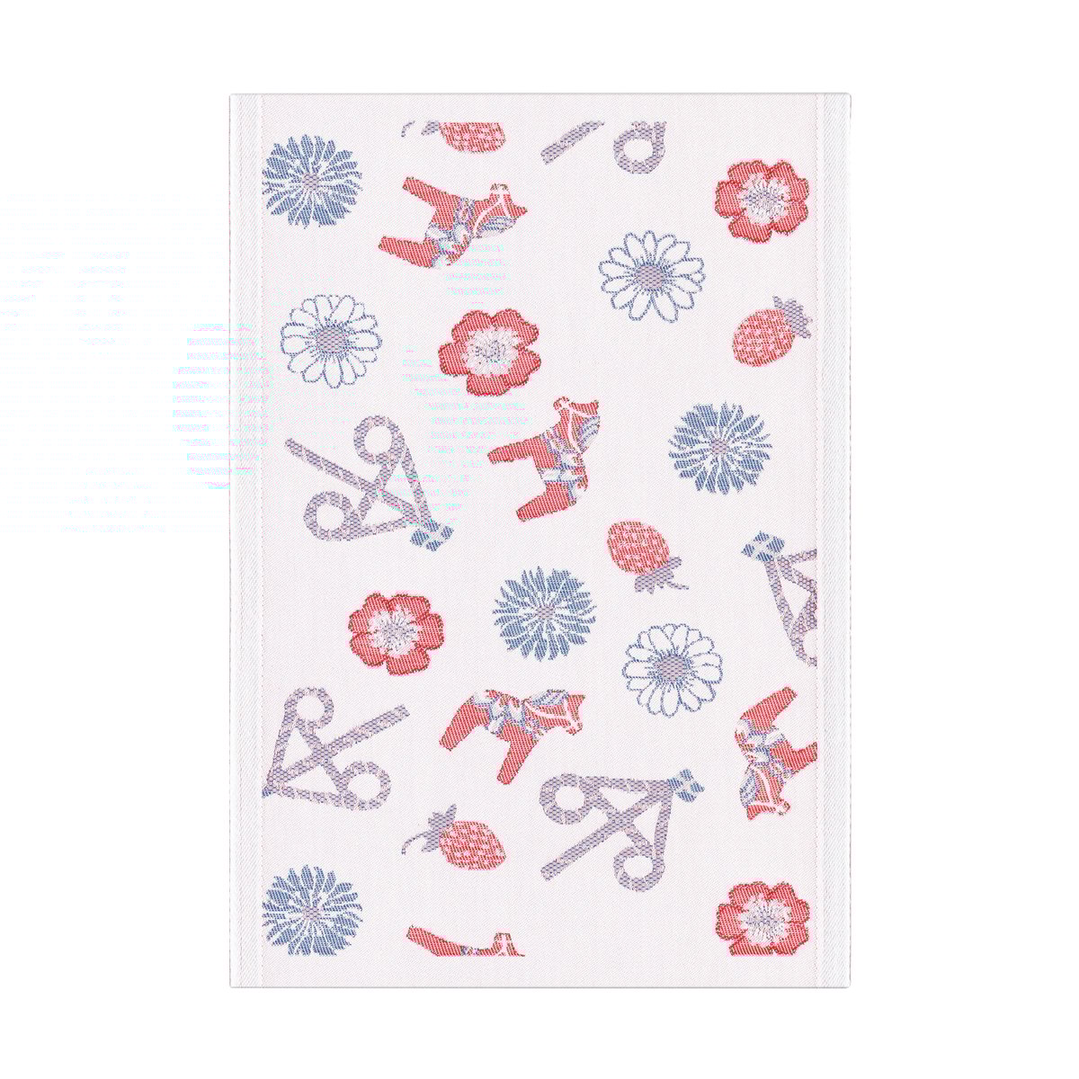 Ekelund Linneväveri Dalasommar kitchen towel 35x50 cm Blue-Red