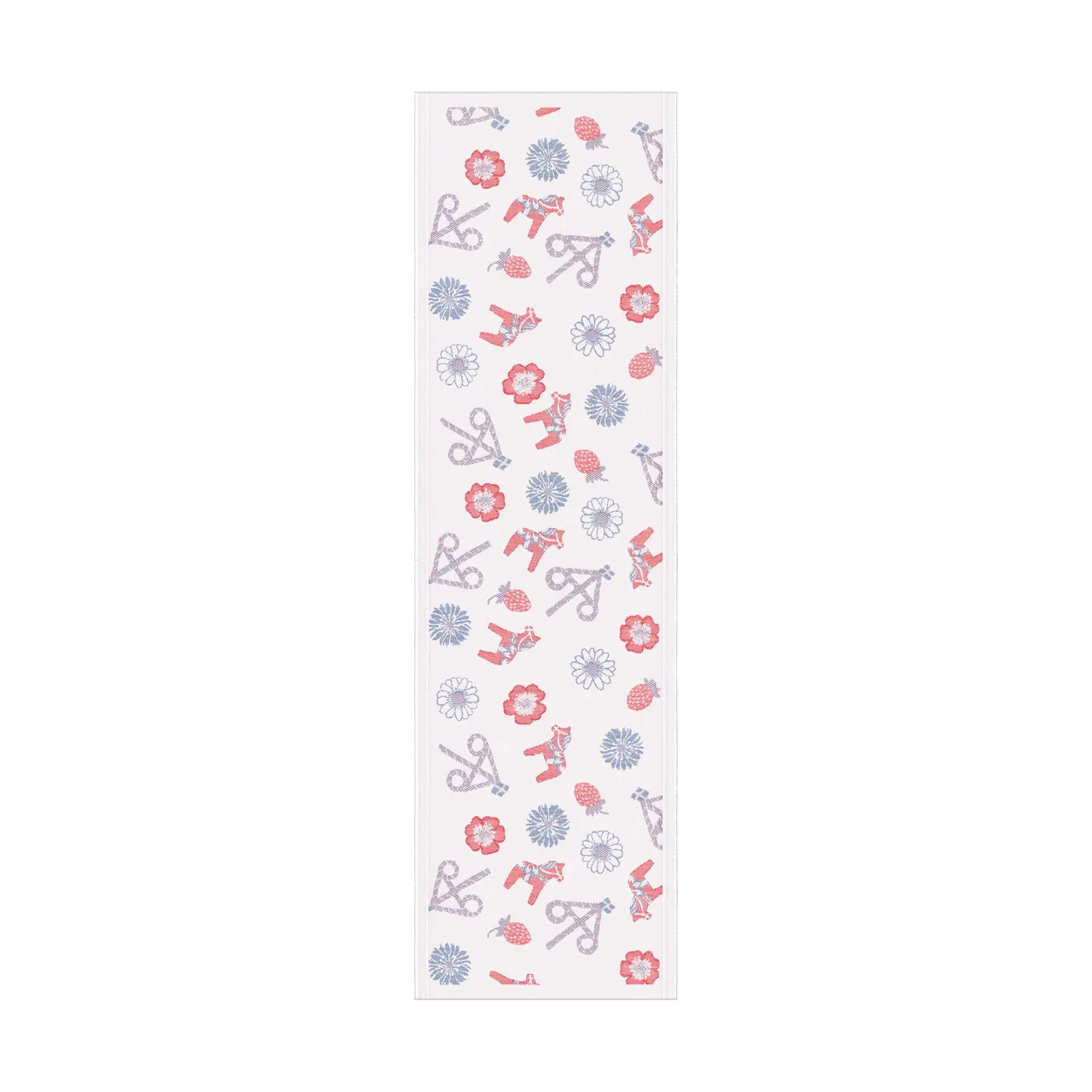 Ekelund Linneväveri Dalasommar table runner 35x120 cm Blue-Red