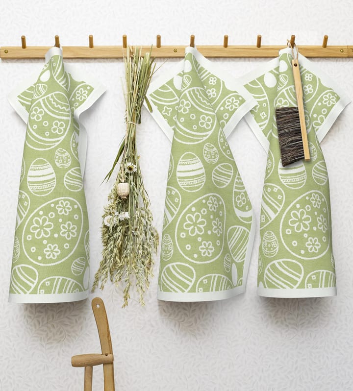 Easter Egg kitchen towel 35x50 cm, Green Ekelund Linneväveri