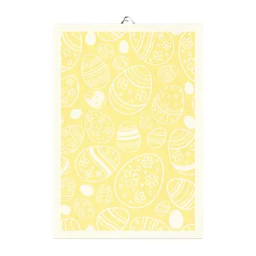 Easter Egg kitchen towel 35x50 cm - Yellow - Ekelund Linneväveri