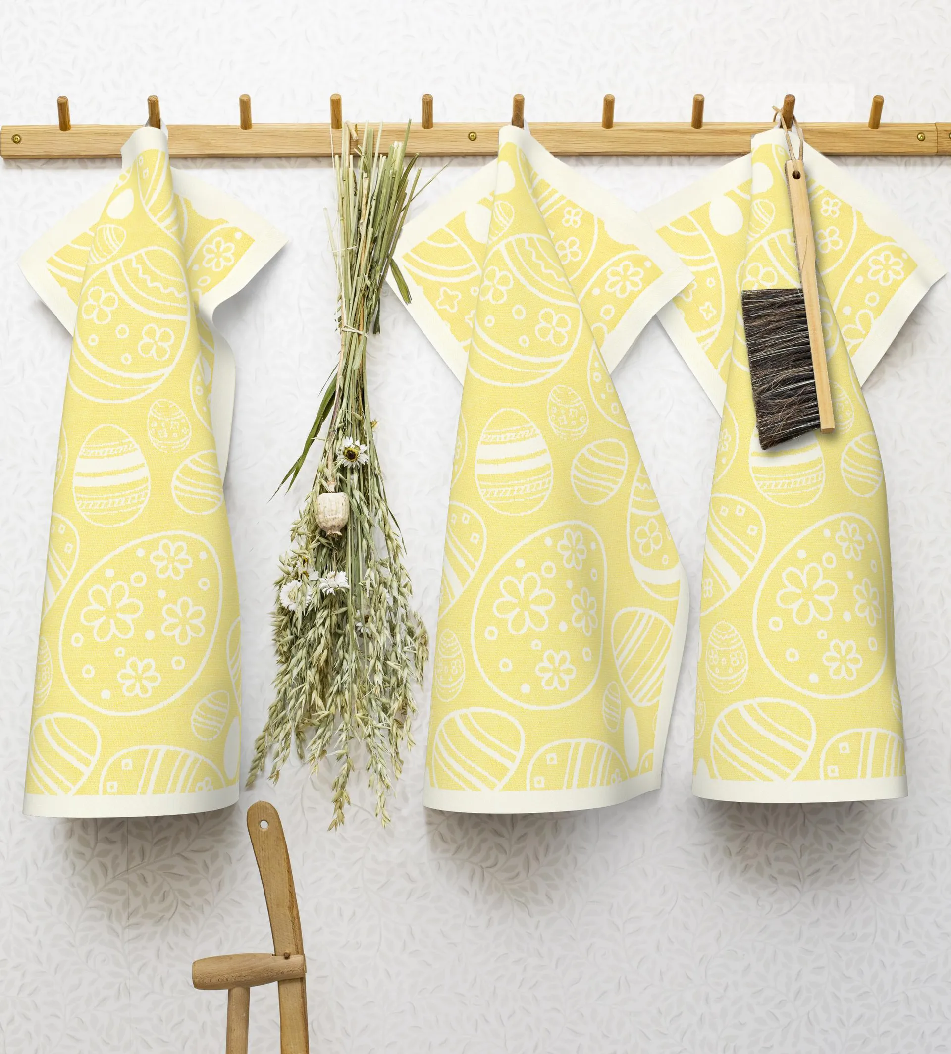Easter Egg kitchen towel 35x50 cm, Yellow Ekelund Linneväveri
