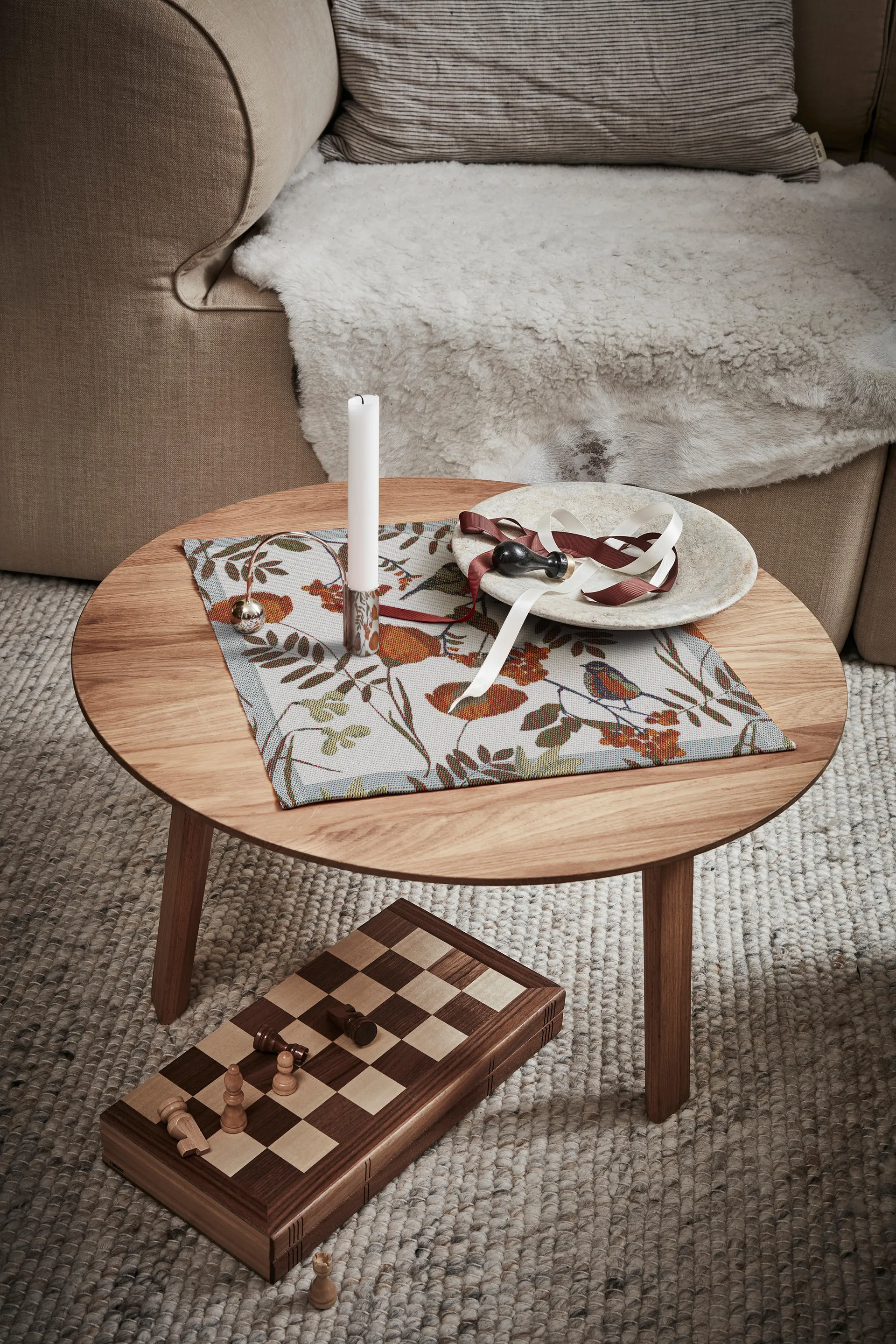 Fåglabäck napkin 35x35 cm, Brown-orange Ekelund Linneväveri