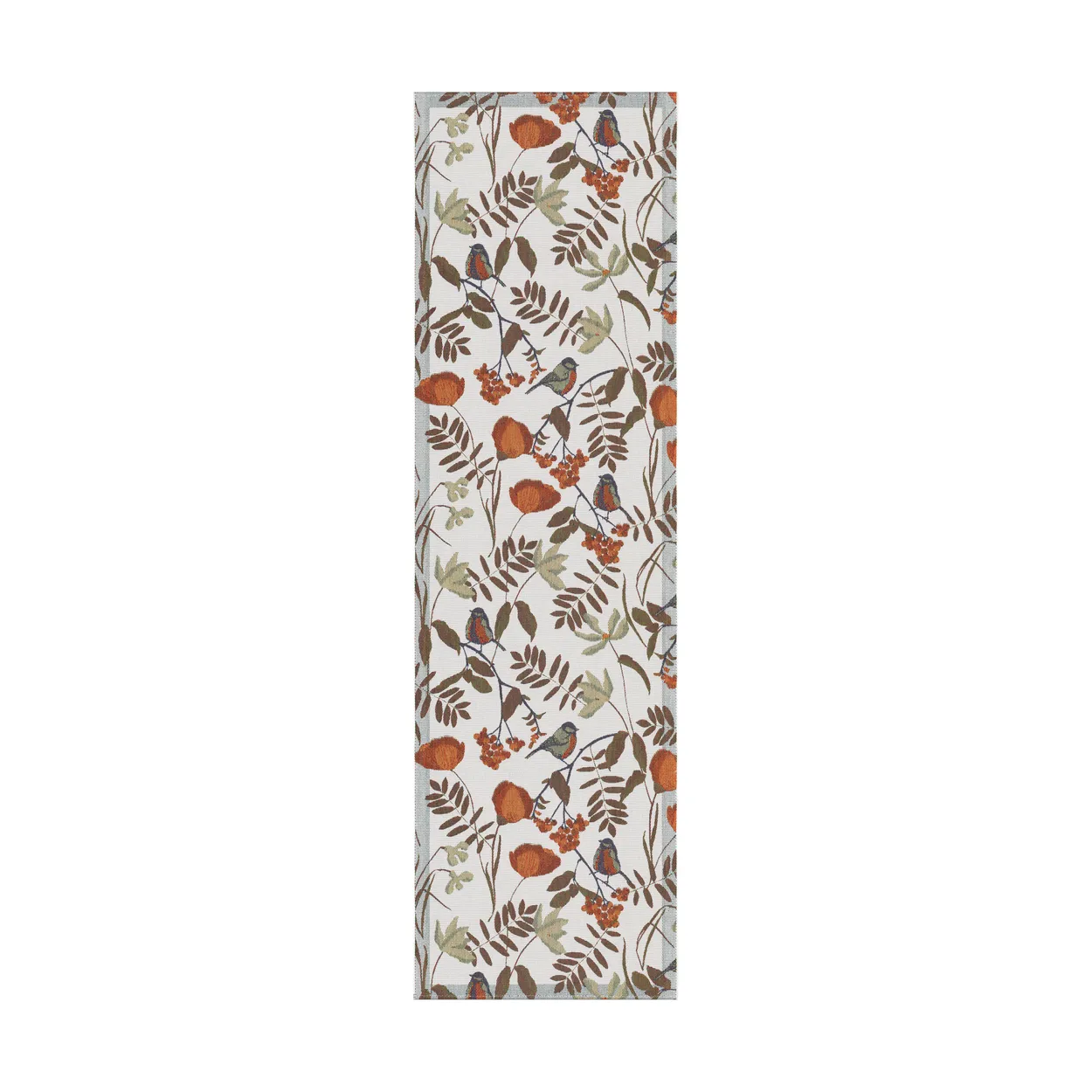 Ekelund Linneväveri Fåglabäck table runner 35x120 cm Brown