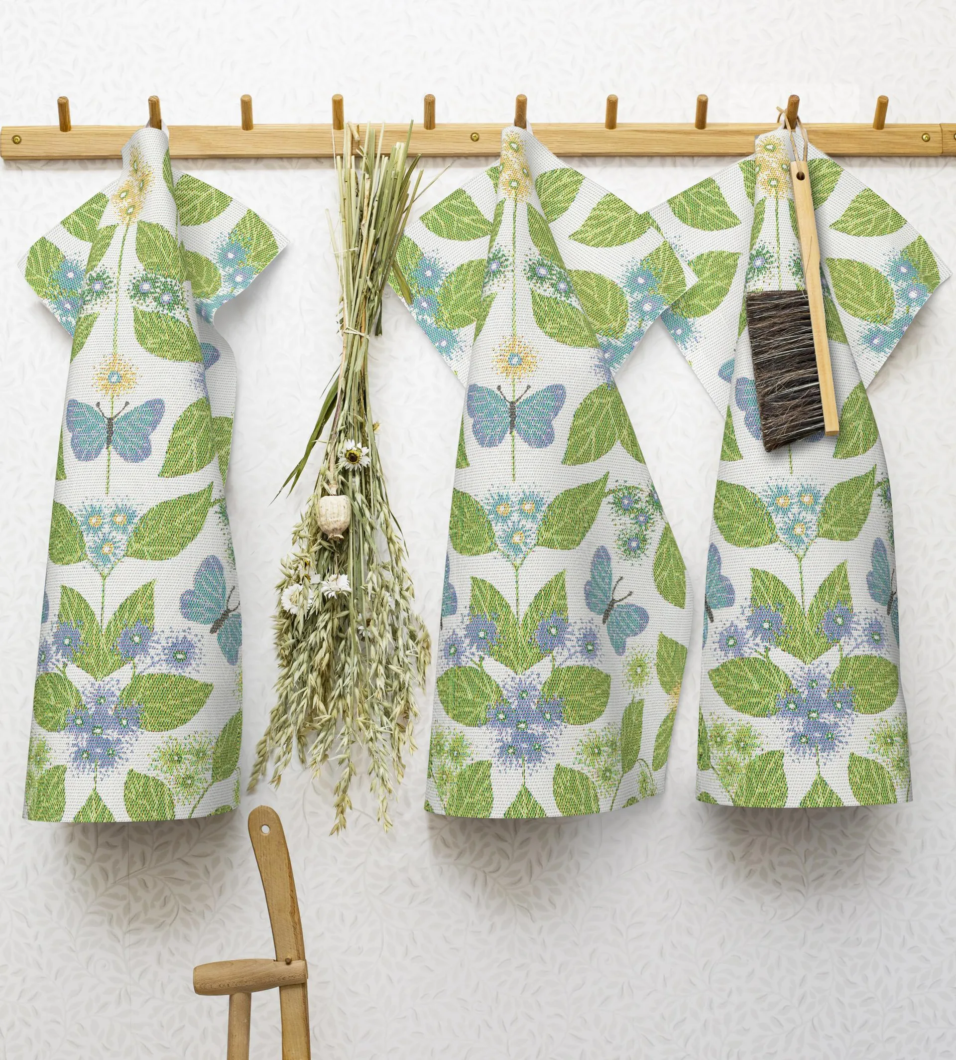 Fjärilsdröm kitchen towel 35x50 cm, Green Ekelund Linneväveri