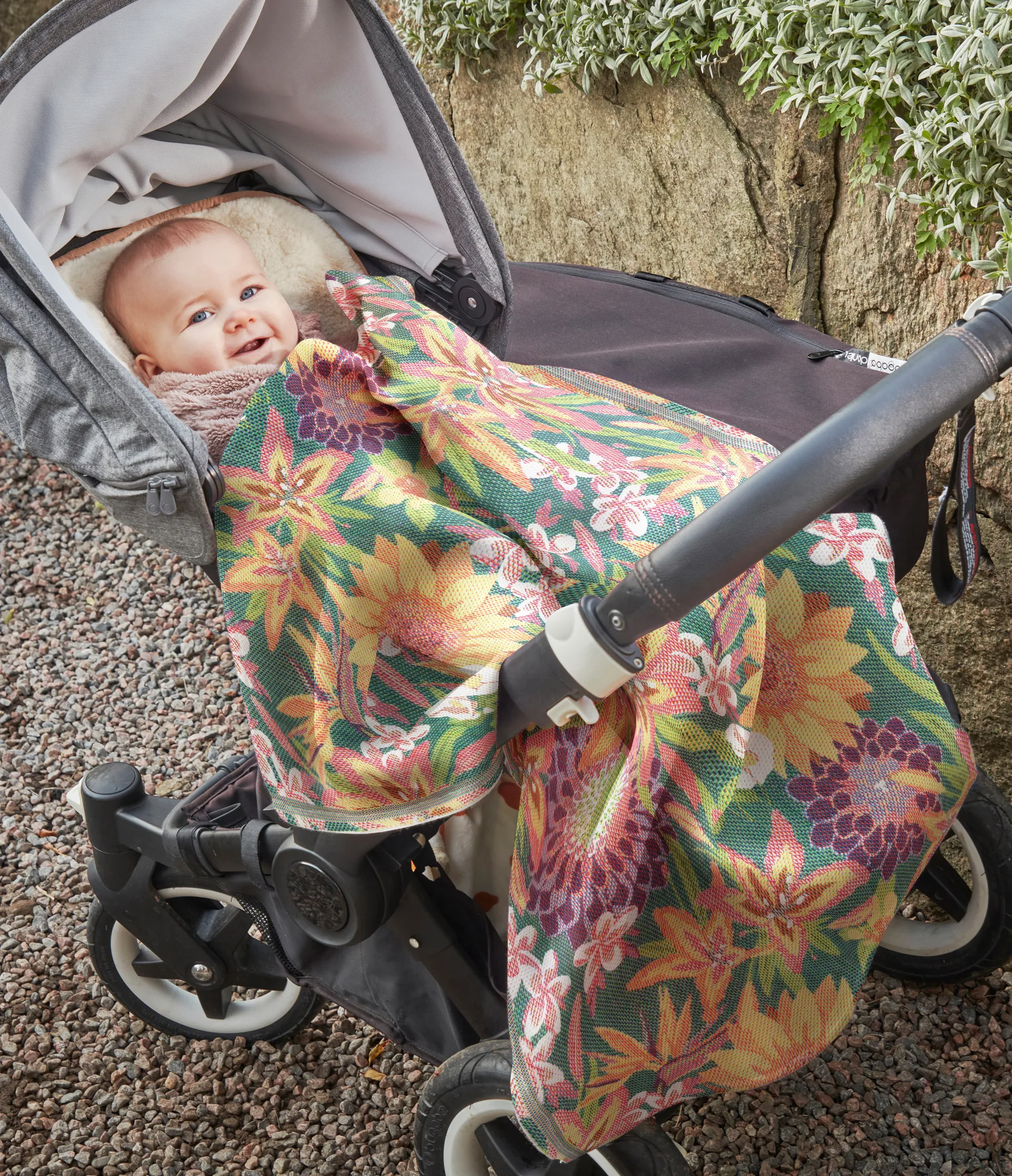 Flores baby blanket 70x75 cm, Multi Ekelund Linneväveri