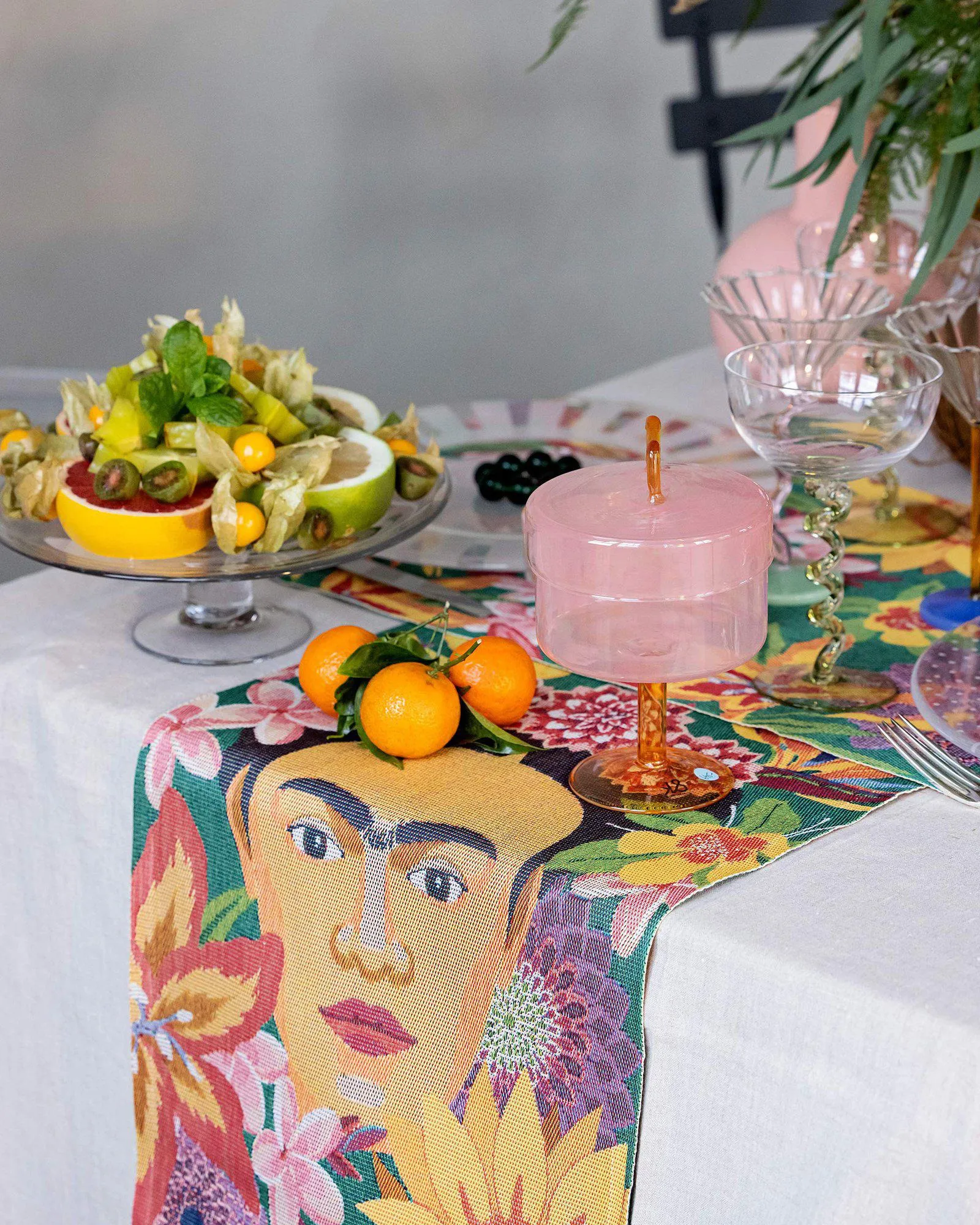 Flores kitchen towel 35x50 cm, Multi Ekelund Linneväveri