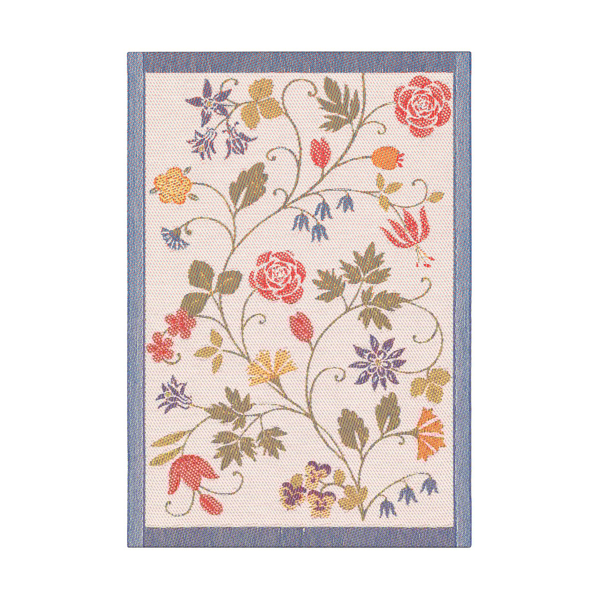 Ekelund Linneväveri Flower kitchen towel 35x50 cm Red-black