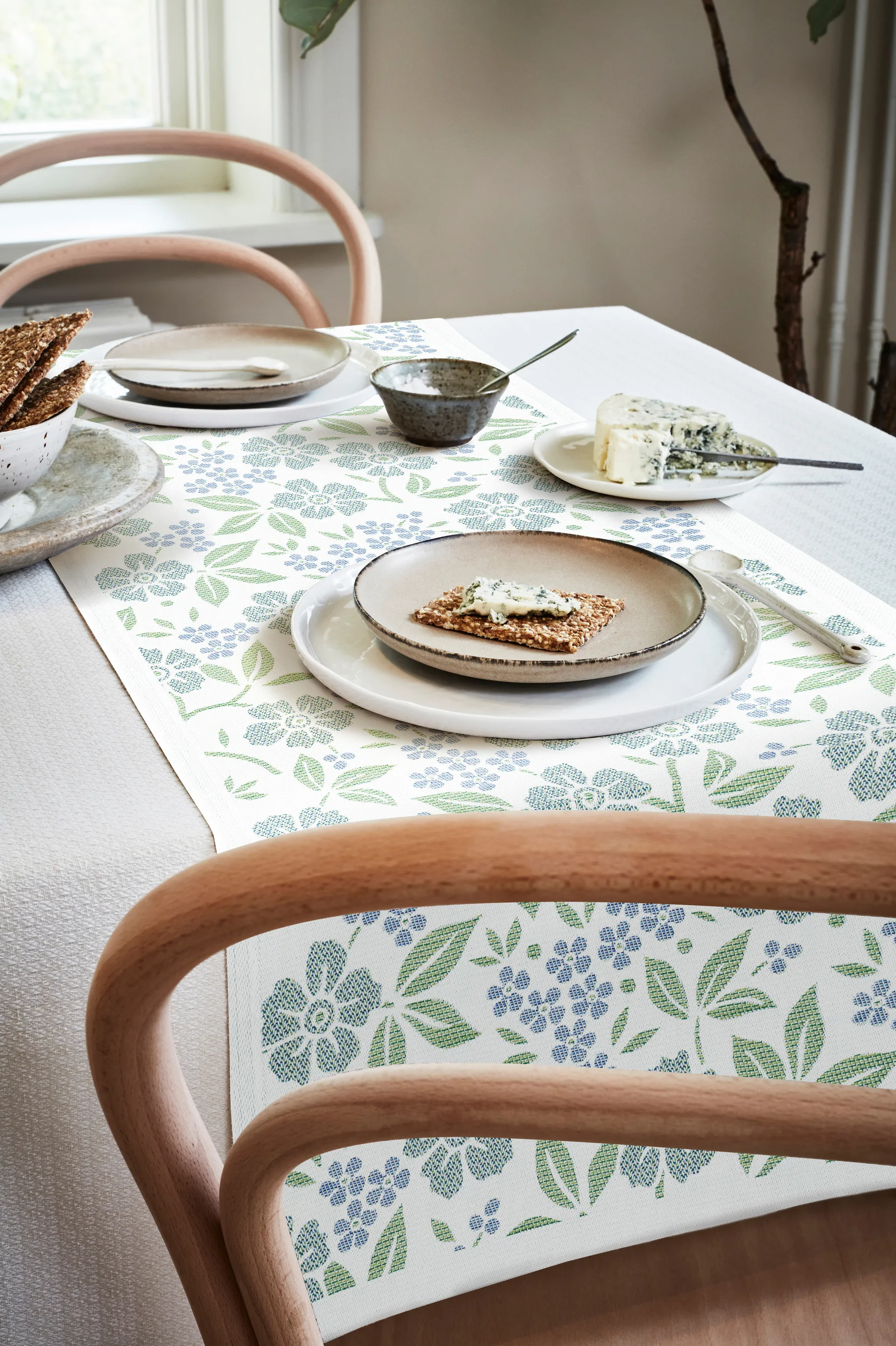 Förgätmigej runner, 35x120 cm Ekelund Linneväveri