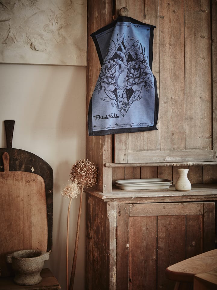 Frida Kahlo Amor Al Arte kitchen towel 35x50 cm - Black - Ekelund Linneväveri