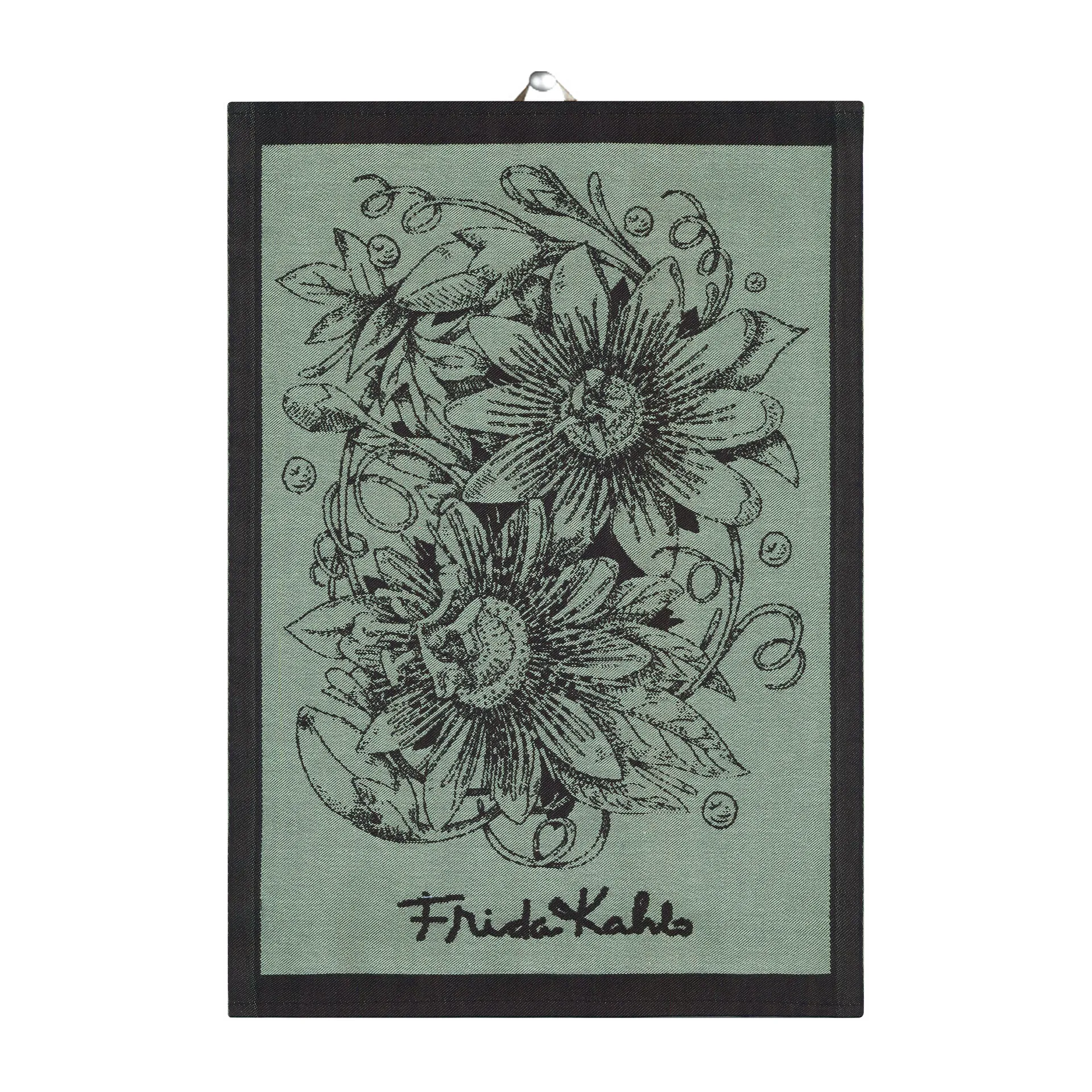 Frida Kahlo Mi Jardin kitchen towel 35x50 cm, Black Ekelund Linneväveri