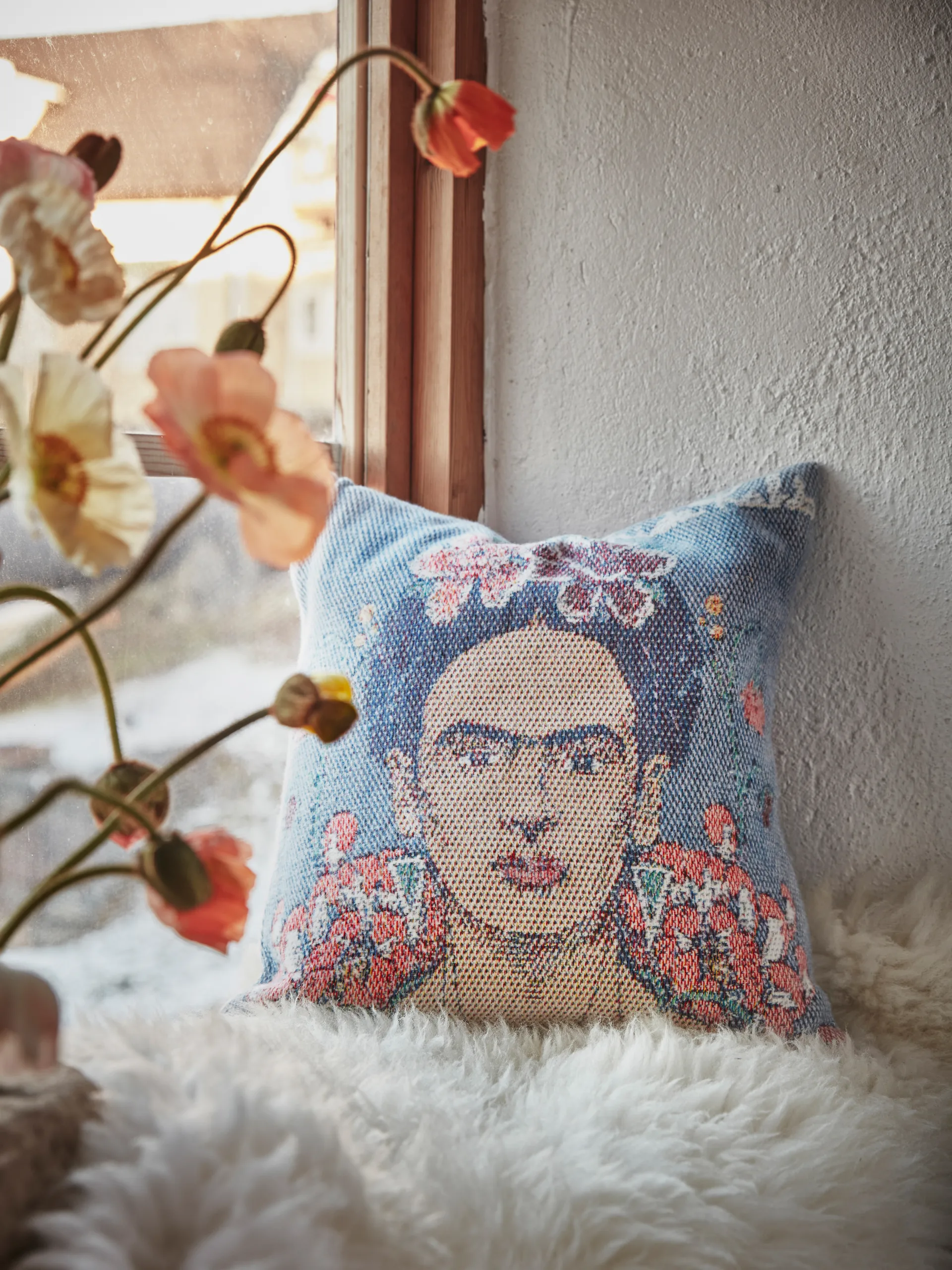 Frida Kahlo pillowcase 40x40 cm, Vida Ekelund Linneväveri