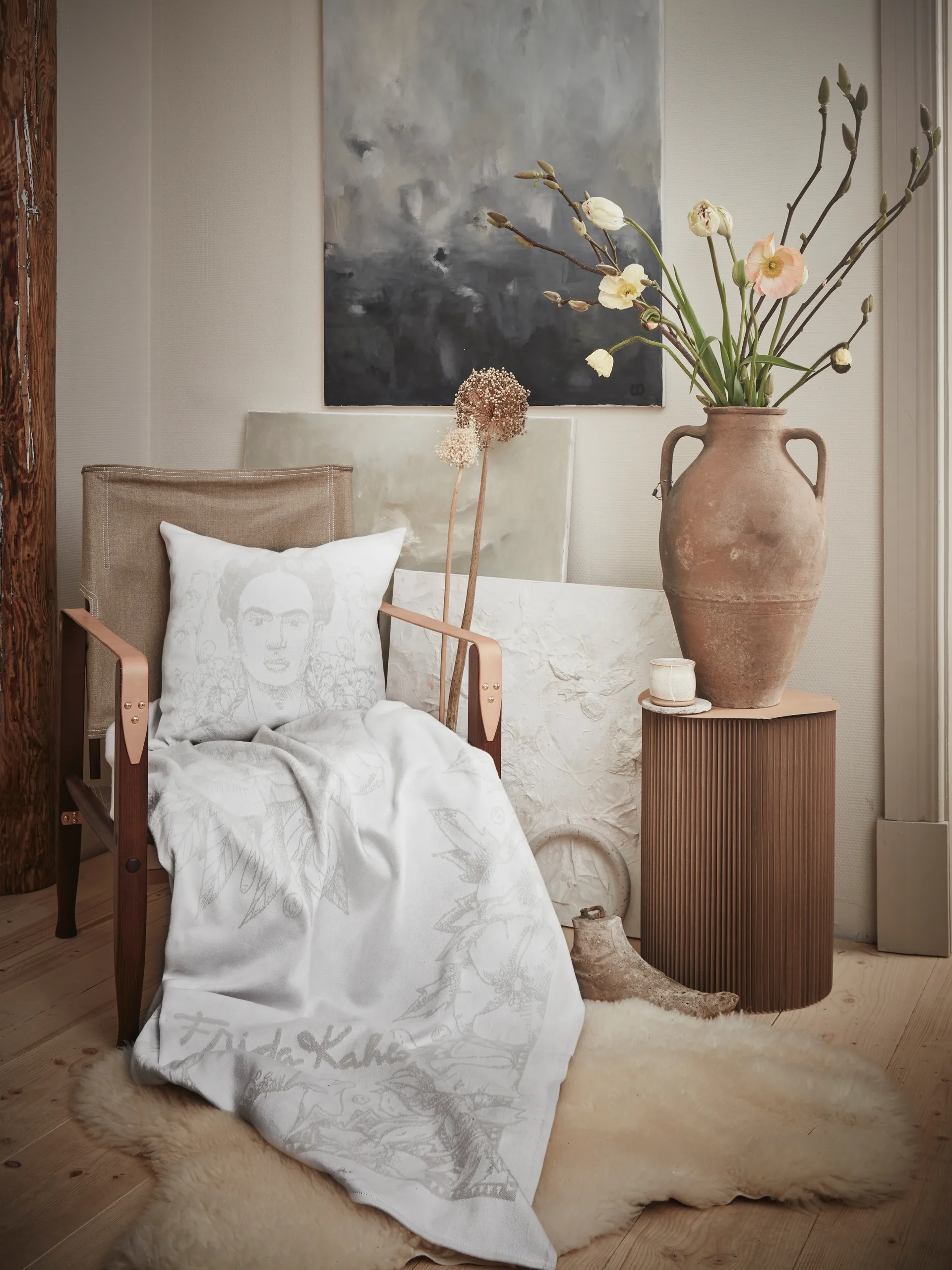 Frida Kahlo throw 140x170 cm, Belleza Ekelund Linneväveri