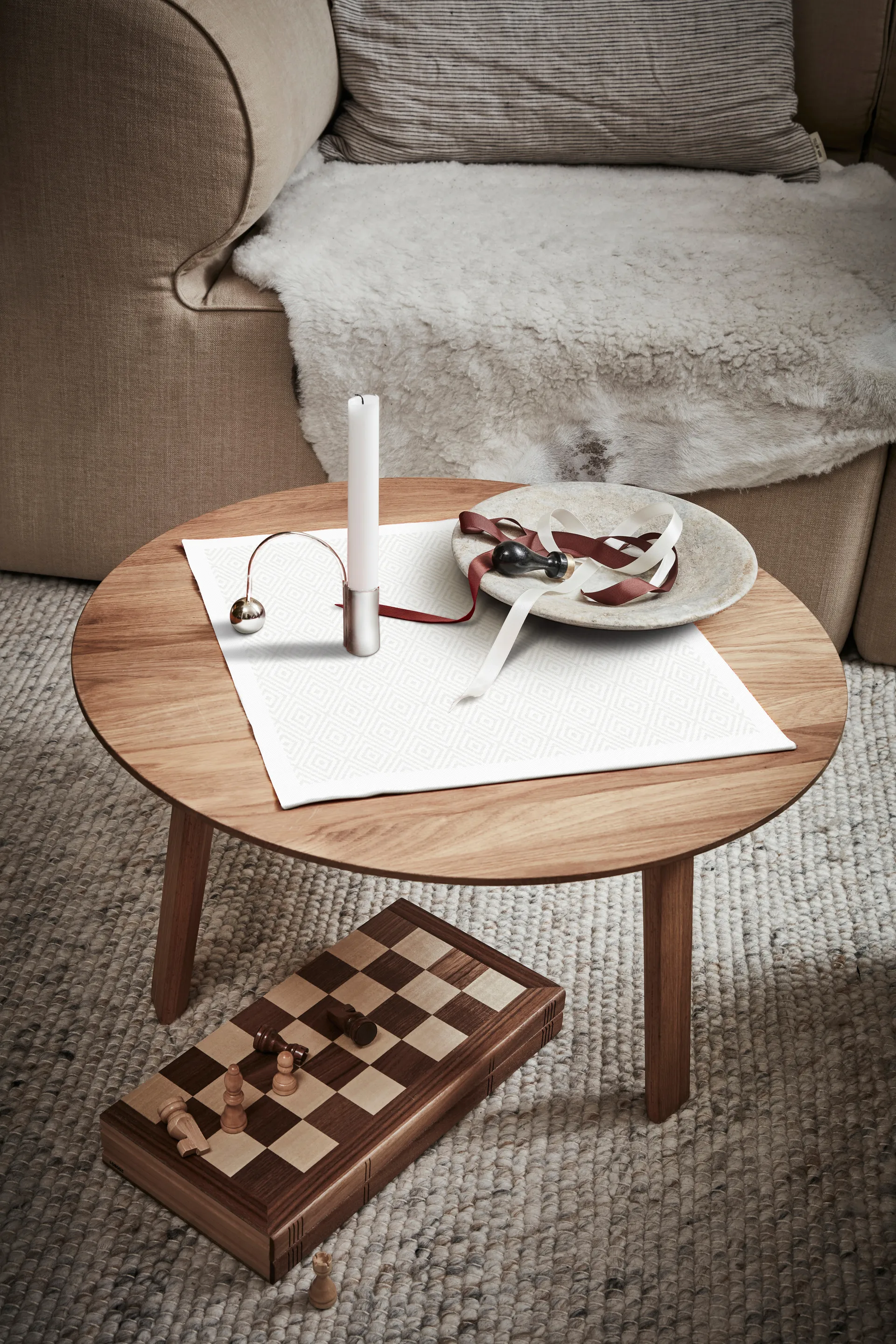 Gåsöga napkin bleached, 35x35 cm Ekelund Linneväveri