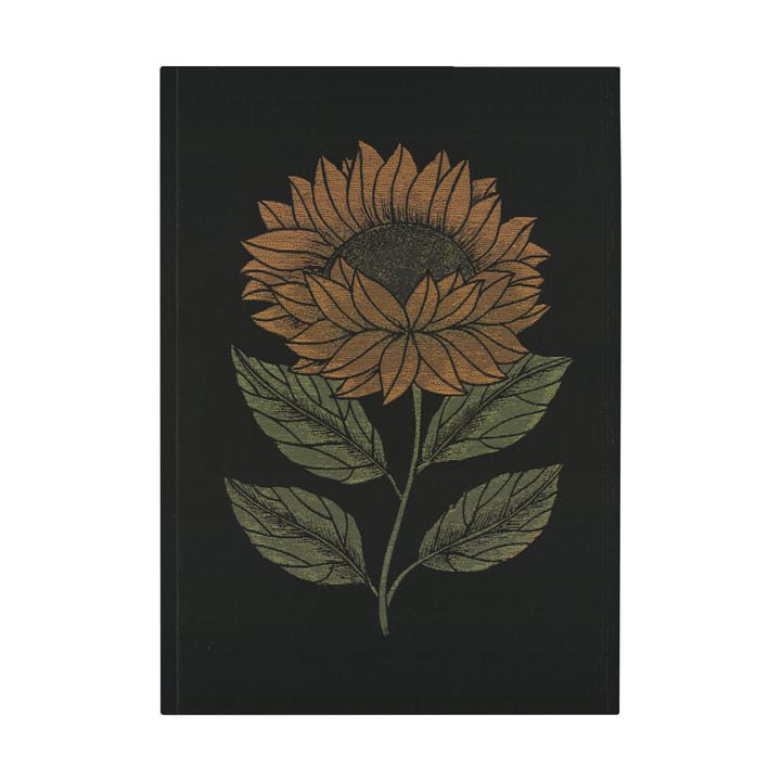 Helia kitchen towel 48x70 cm - Black-yellow - Ekelund Linneväveri