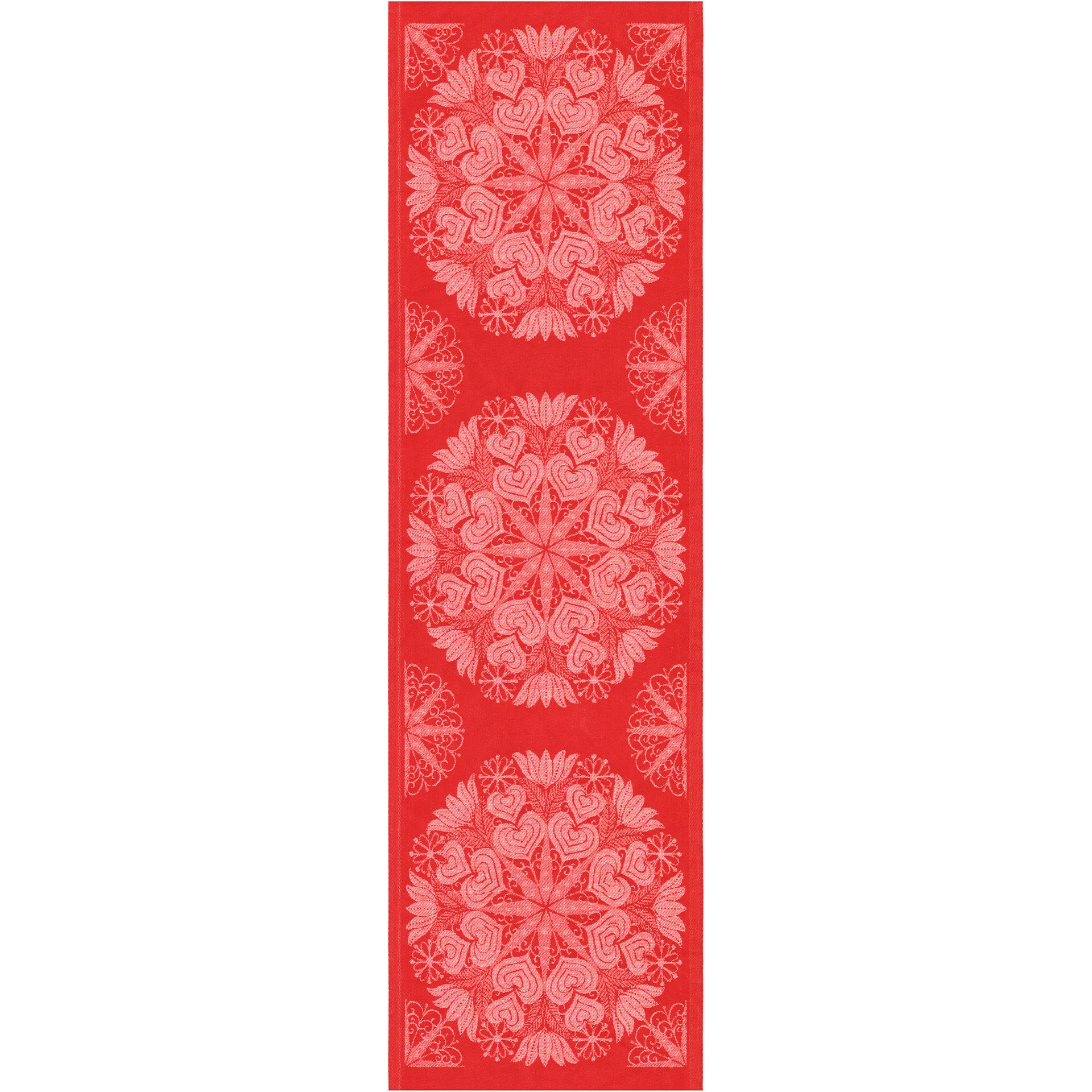 Hjärtbo table runner 35x120 cm, red Ekelund Linneväveri