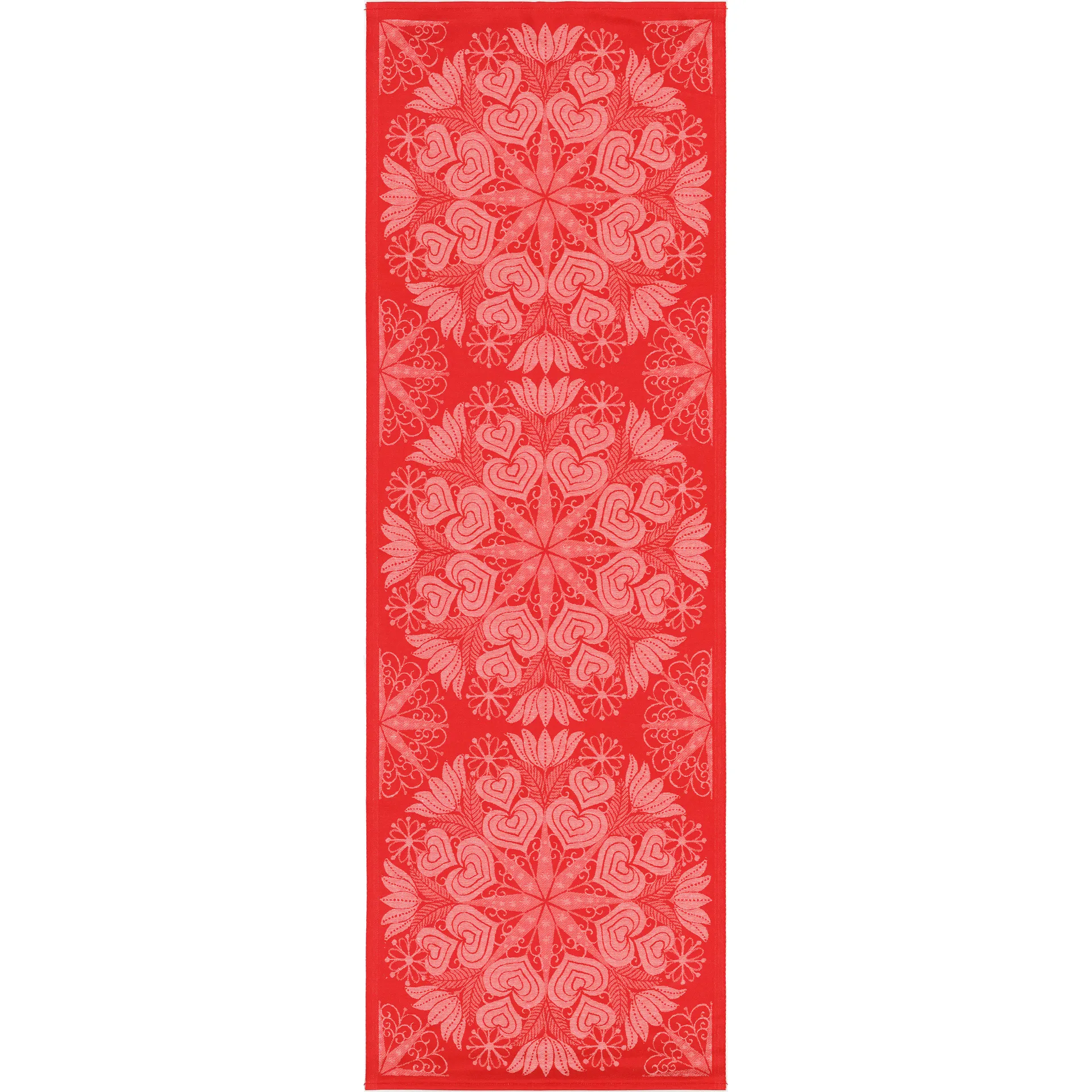 Hjärtbo table runner 50x150 cm, red Ekelund Linneväveri