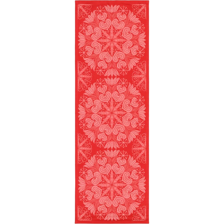 Hjärtbo table runner 50x150 cm, red Ekelund Linneväveri