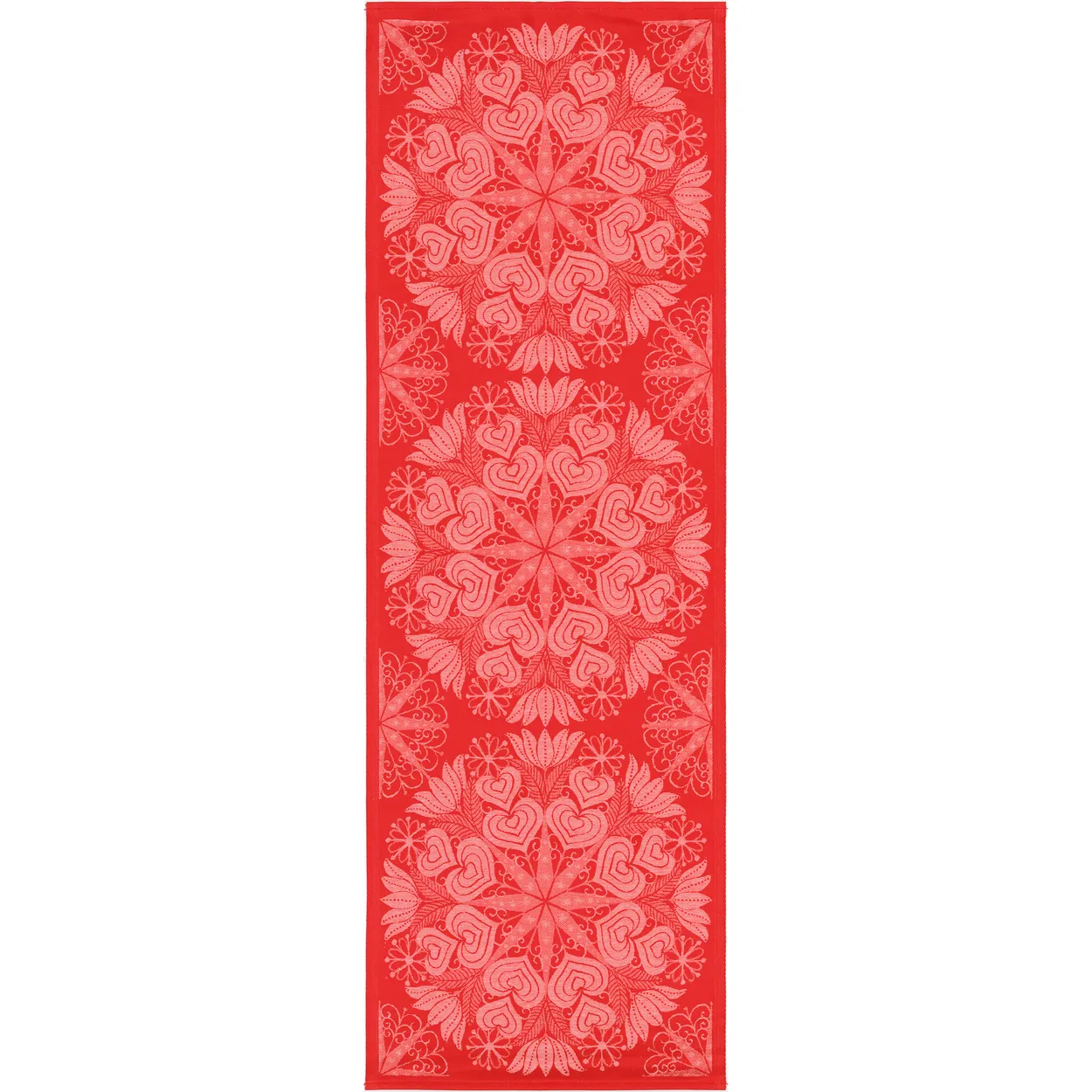 Ekelund Linneväveri Hjärtbo table runner 50x150 cm red