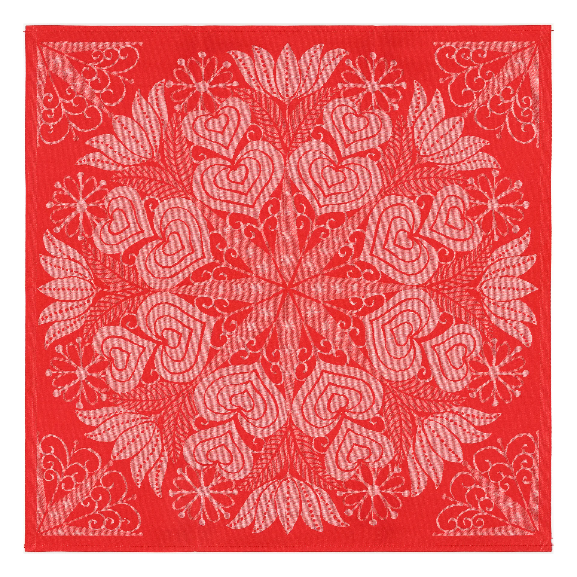 Hjärtbo tablecloth 80x80 cm, red Ekelund Linneväveri