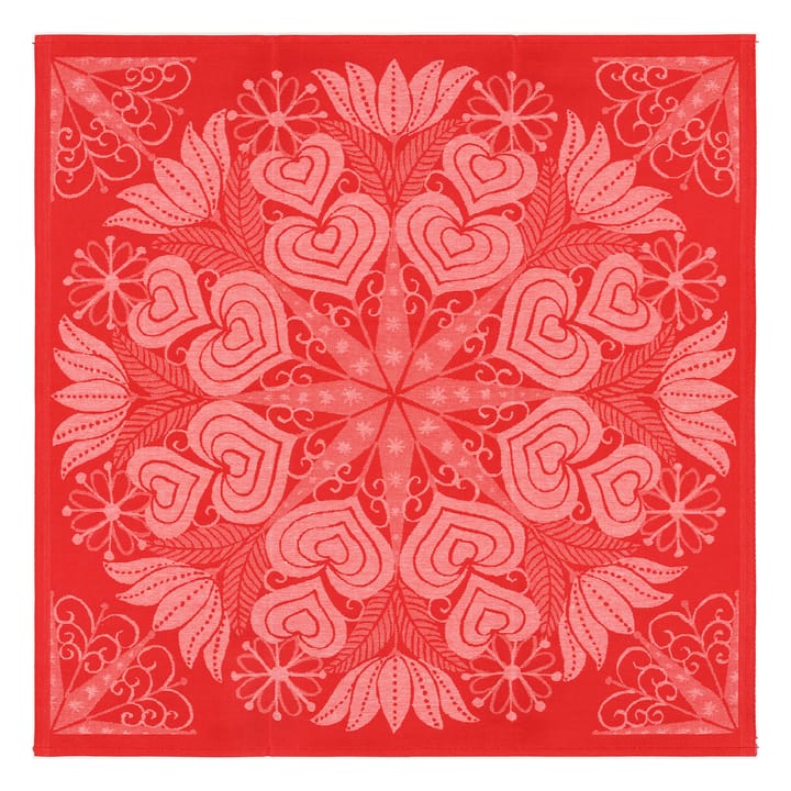 Hjärtbo tablecloth 80x80 cm, red Ekelund Linneväveri