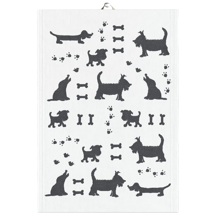 Hundliv kitchen towel 48x70 cm, Grey Ekelund Linneväveri