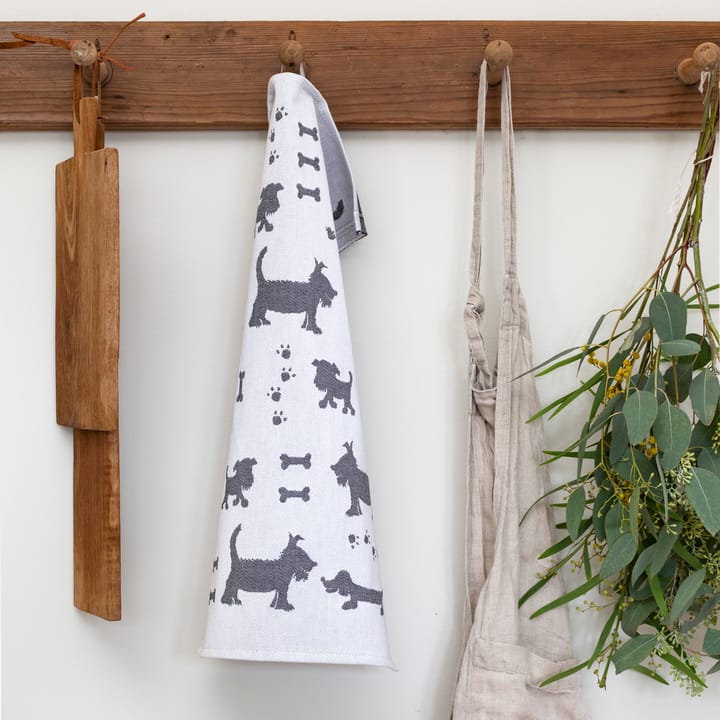 Hundliv kitchen towel 48x70 cm, Grey Ekelund Linneväveri