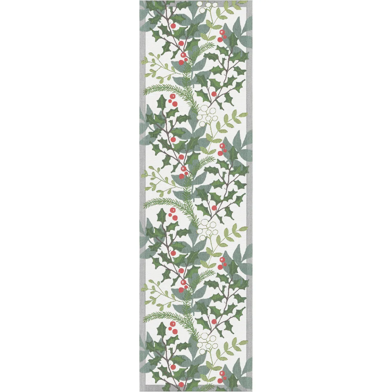 Ekelund Linneväveri Julia table runner 35x120 cm white-green
