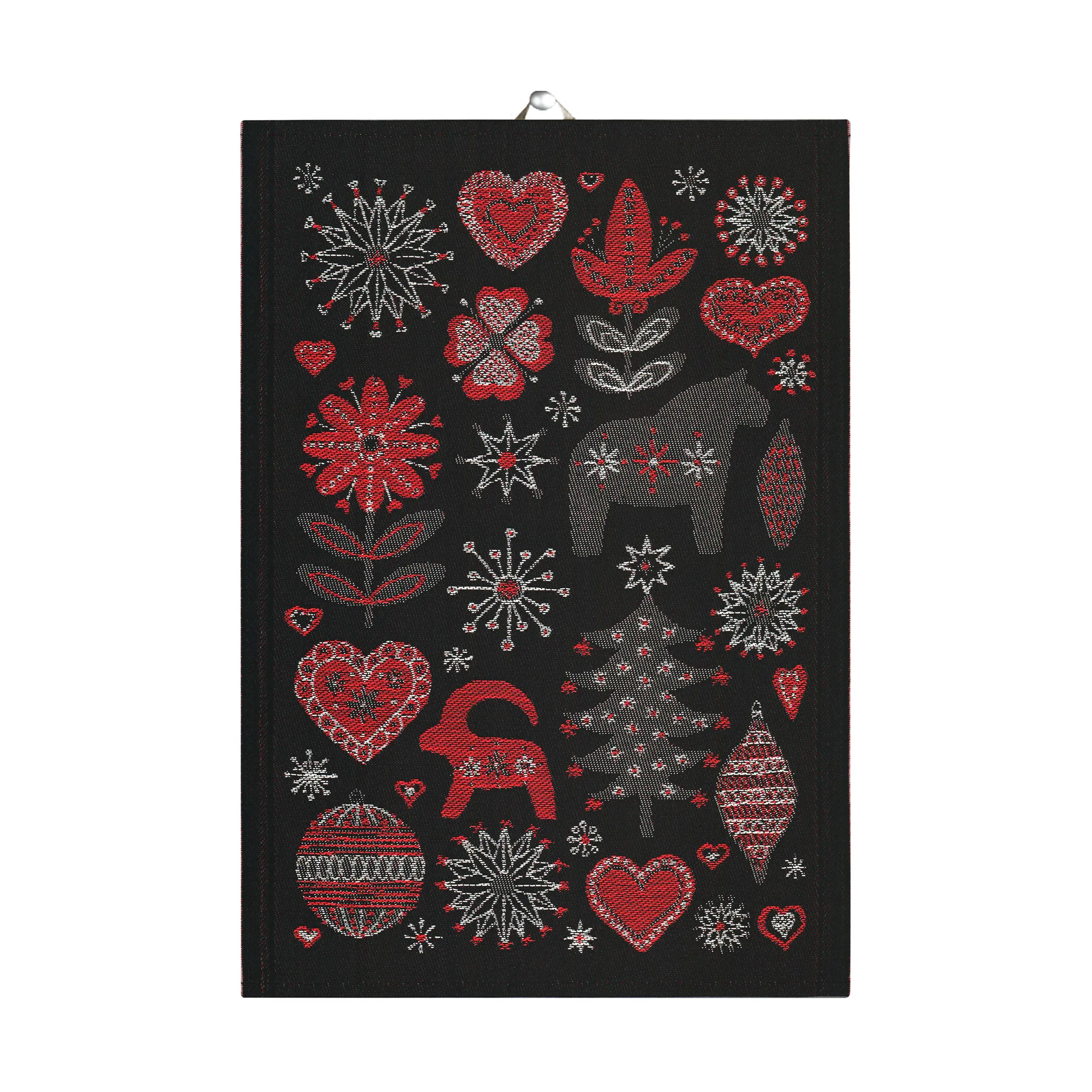 Julnatt kitchen towel 35x50 cm, Black Ekelund Linneväveri