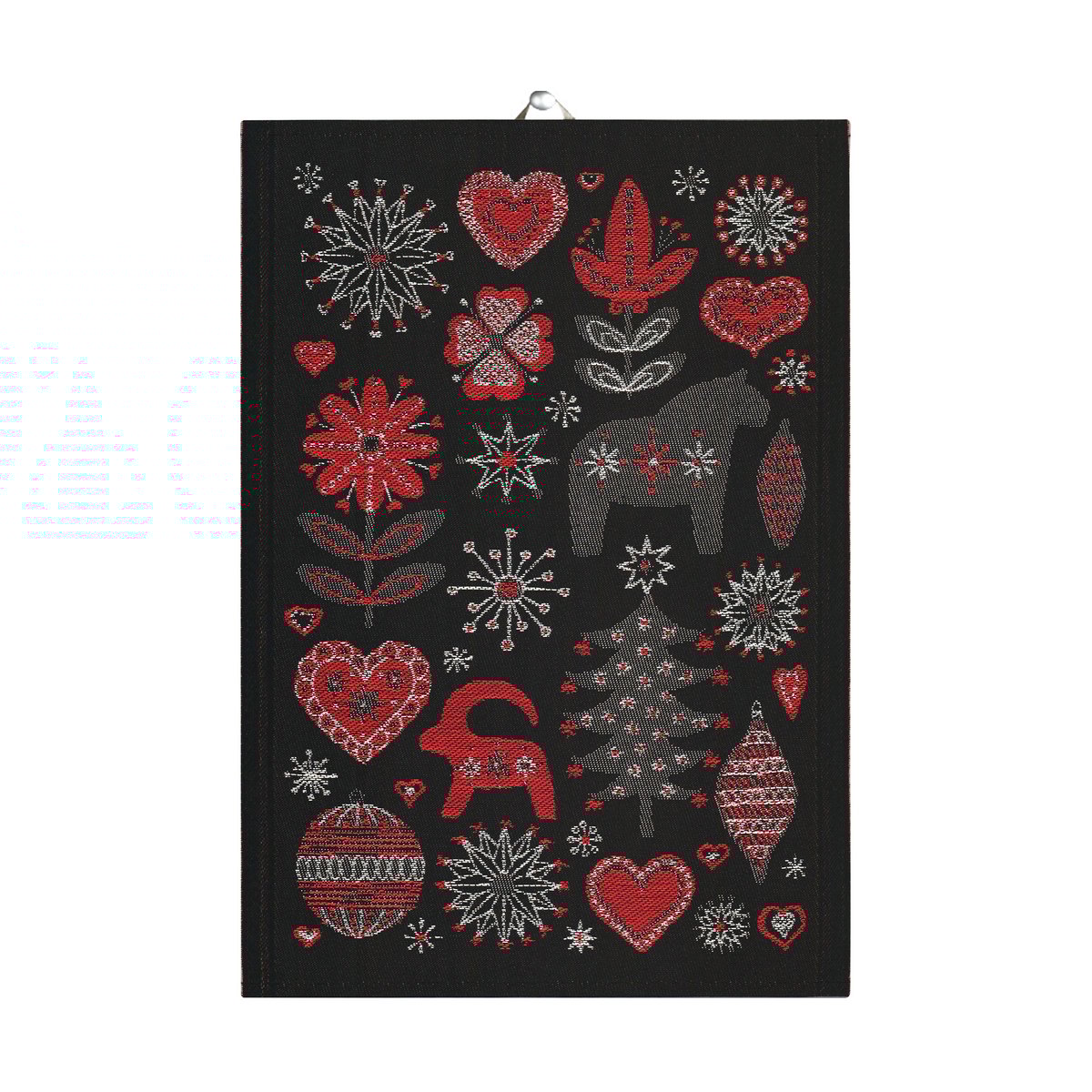 Ekelund Linneväveri Julnatt kitchen towel 35x50 cm Black