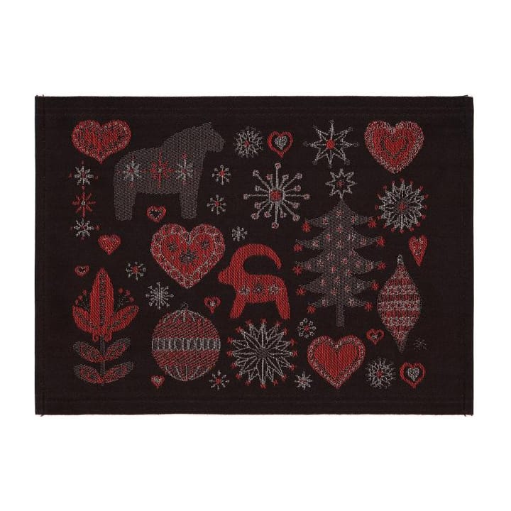 Julnatt placemat - black - Ekelund Linneväveri
