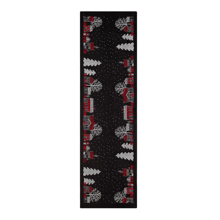 Julstad table runner - black - Ekelund Linneväveri