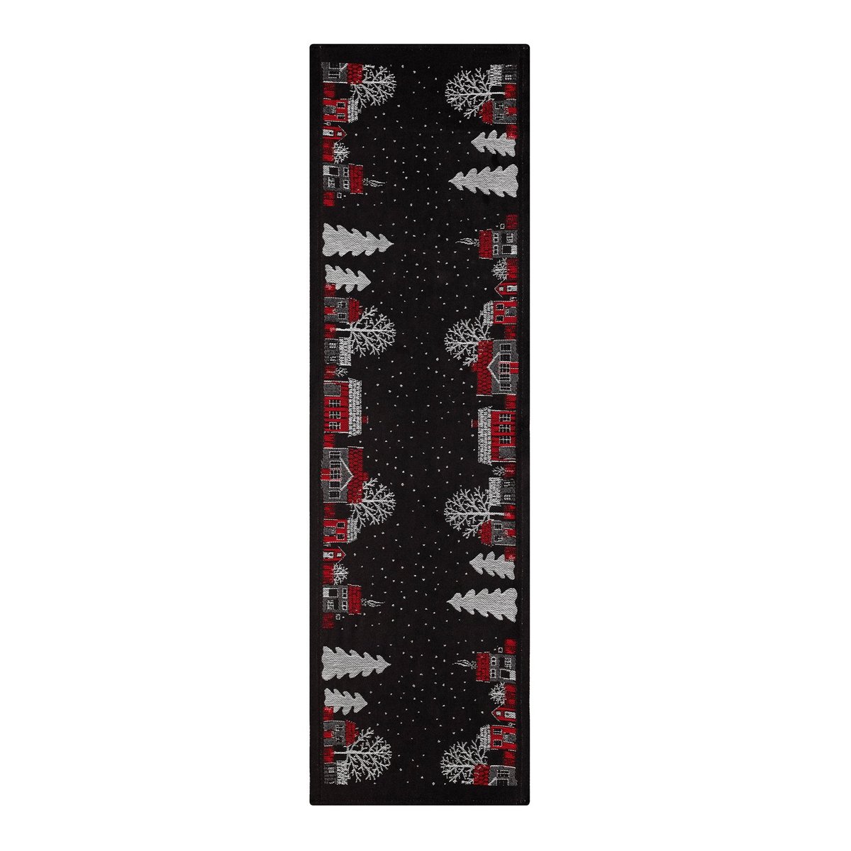 Ekelund Linneväveri Julstad table runner black | Scandinavian Design | Table runners | Red