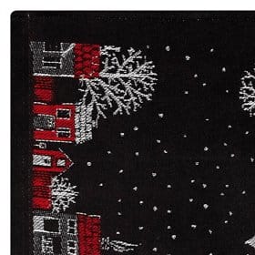 Julstad table runner, black Ekelund Linneväveri