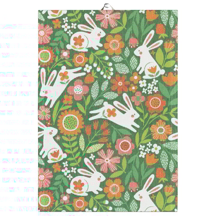Jumping hare kitchen towel 35x50 cm - multi - Ekelund Linneväveri