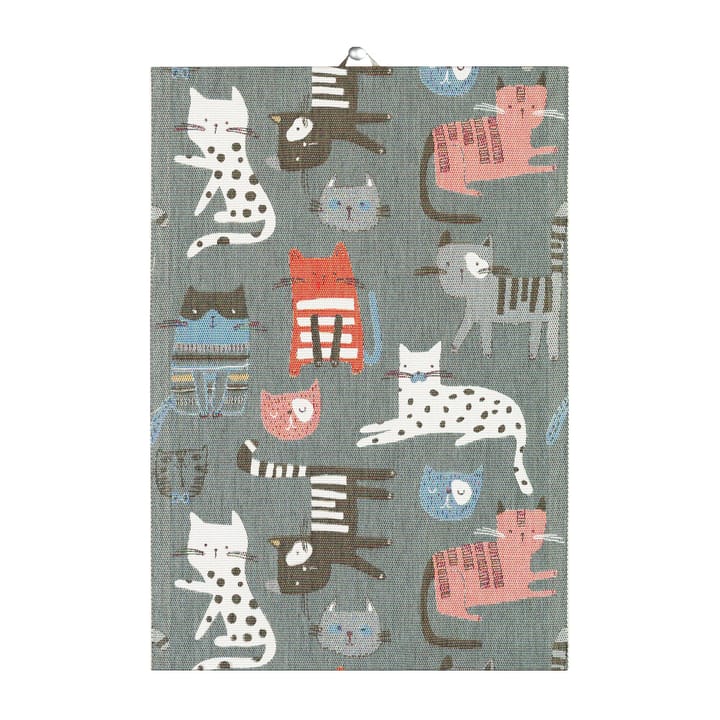Katter kitchen towel 35x50 cm - grey - Ekelund Linneväveri