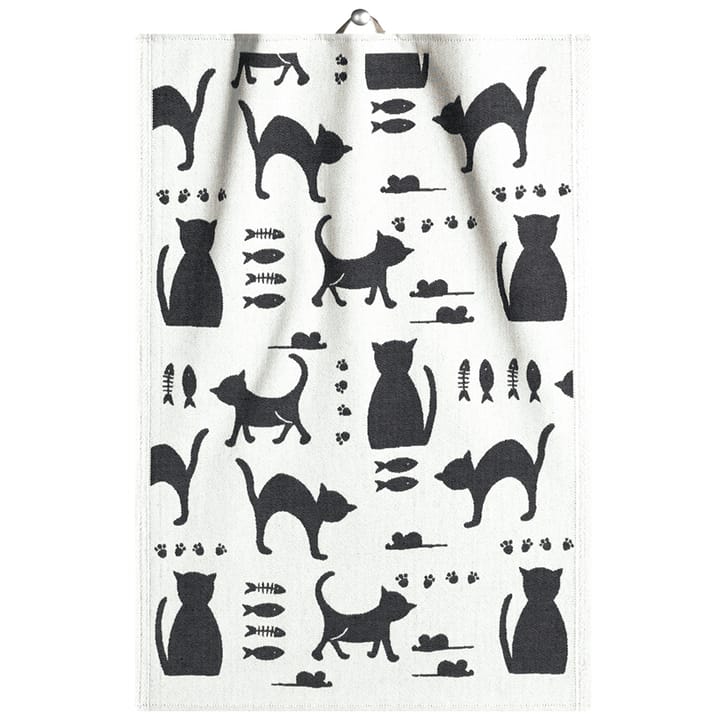 Kattliv kitchen towel 48x70 cm, Grey Ekelund Linneväveri
