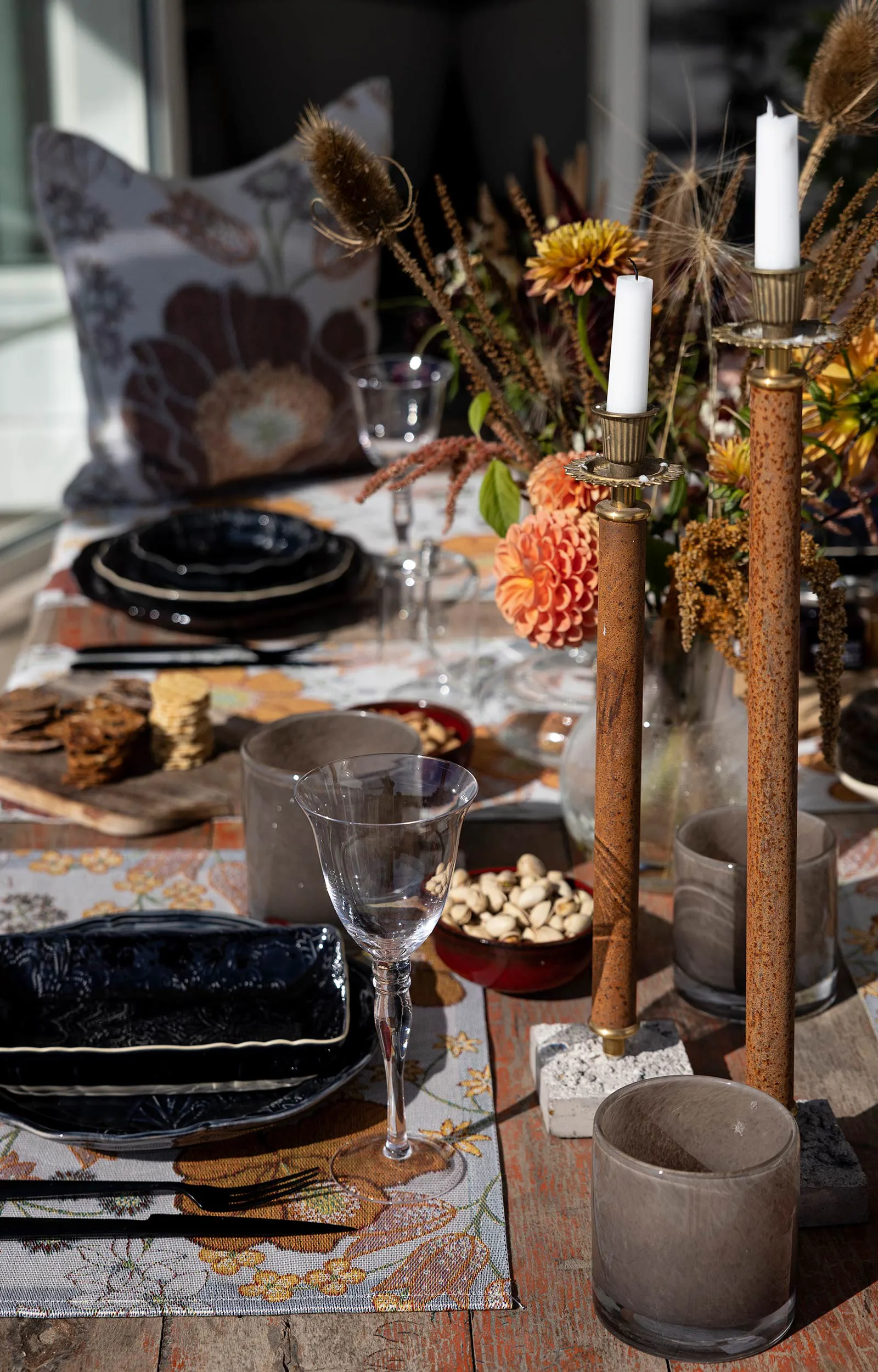 Kvällsblom cushion cover 40x40 cm, Multi Ekelund Linneväveri