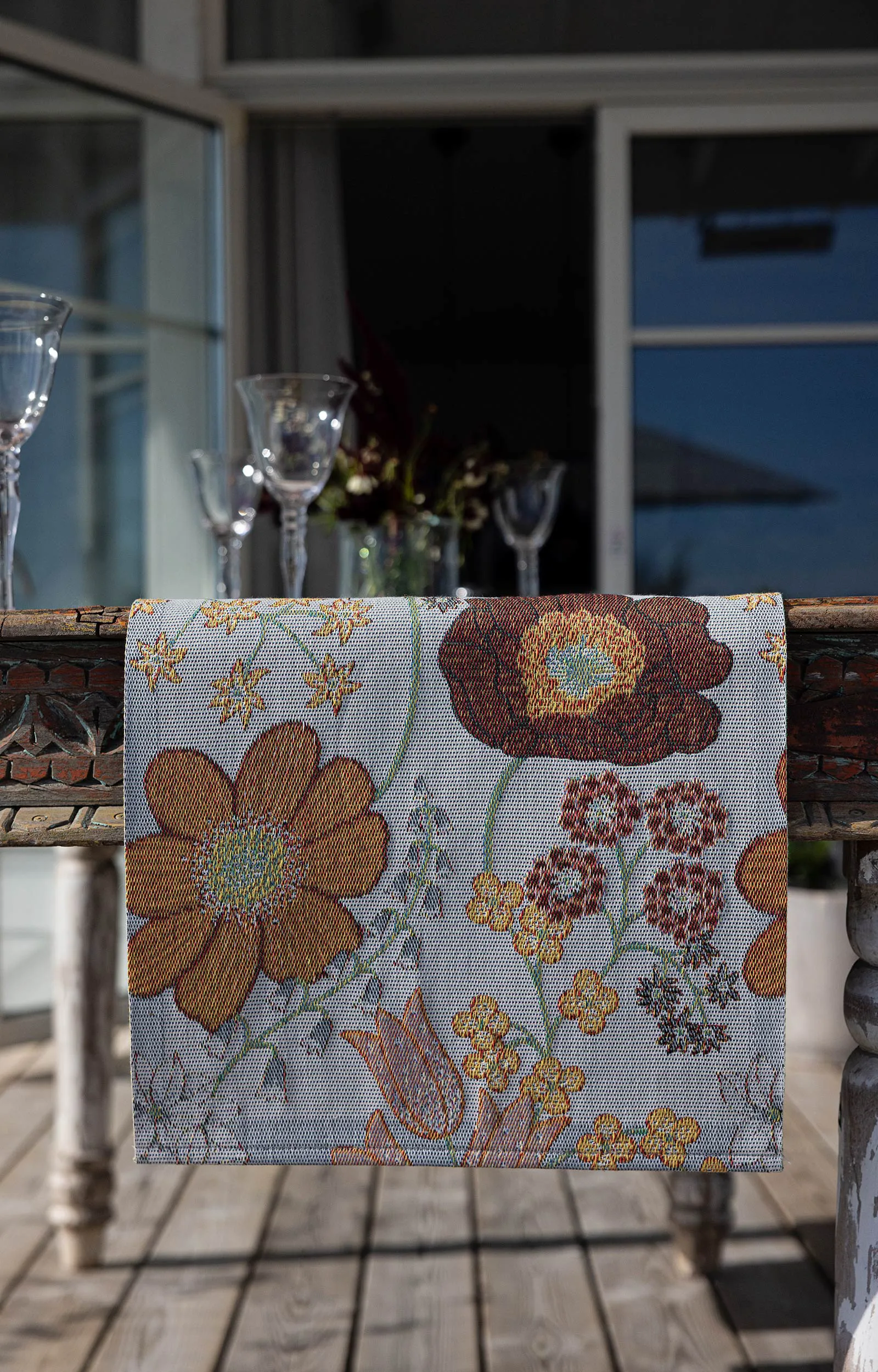 Kvällsblom kitchen towel 35x50 cm, Multi Ekelund Linneväveri