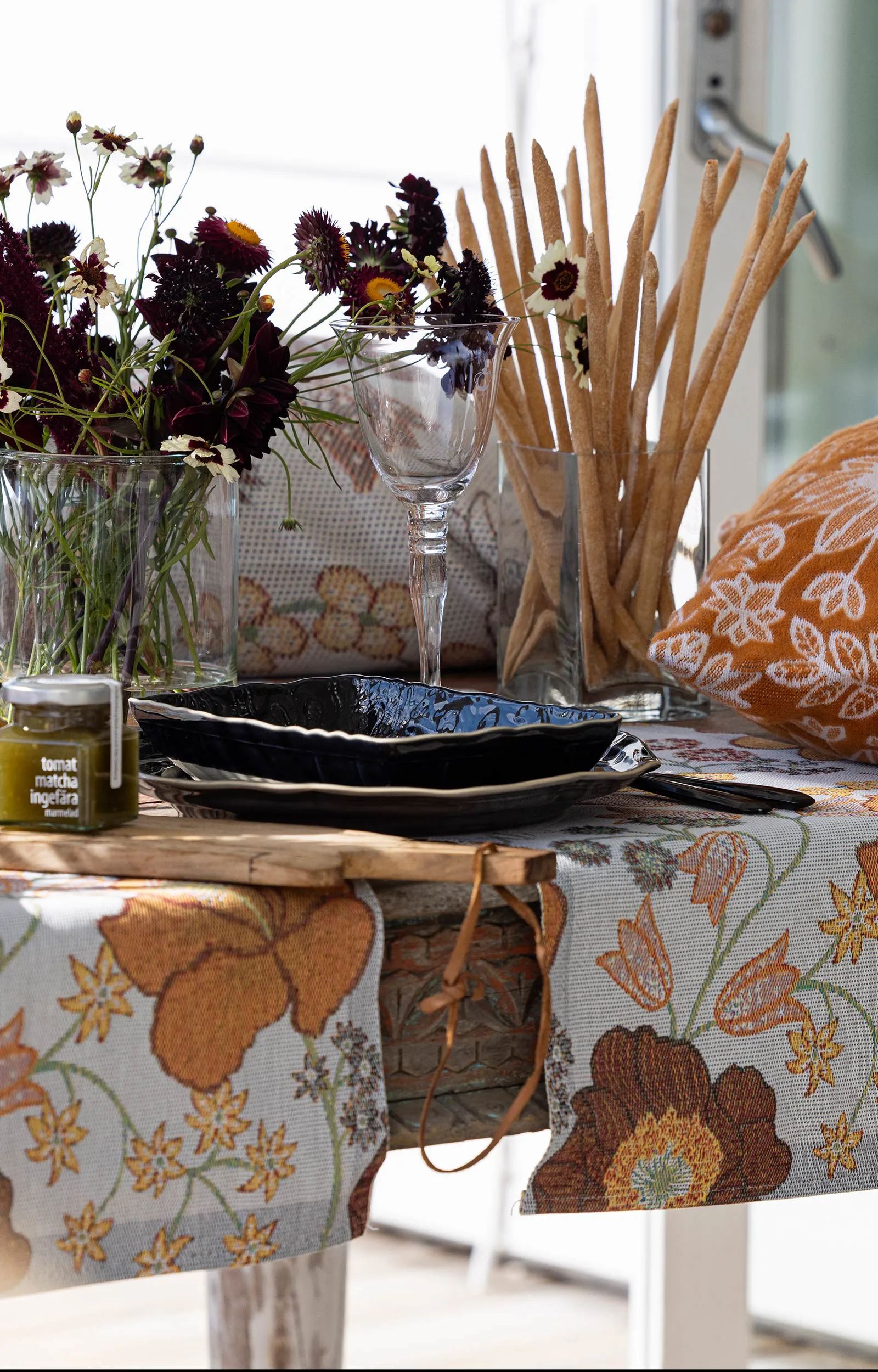 Kvällsblom kitchen towel 35x50 cm, Multi Ekelund Linneväveri