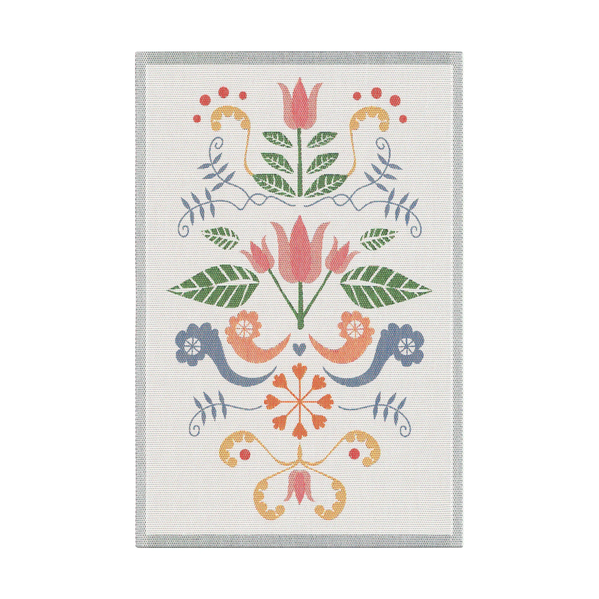 Lindas tulpan kitchen towel 40x60 cm, Pink-grey Ekelund Linneväveri